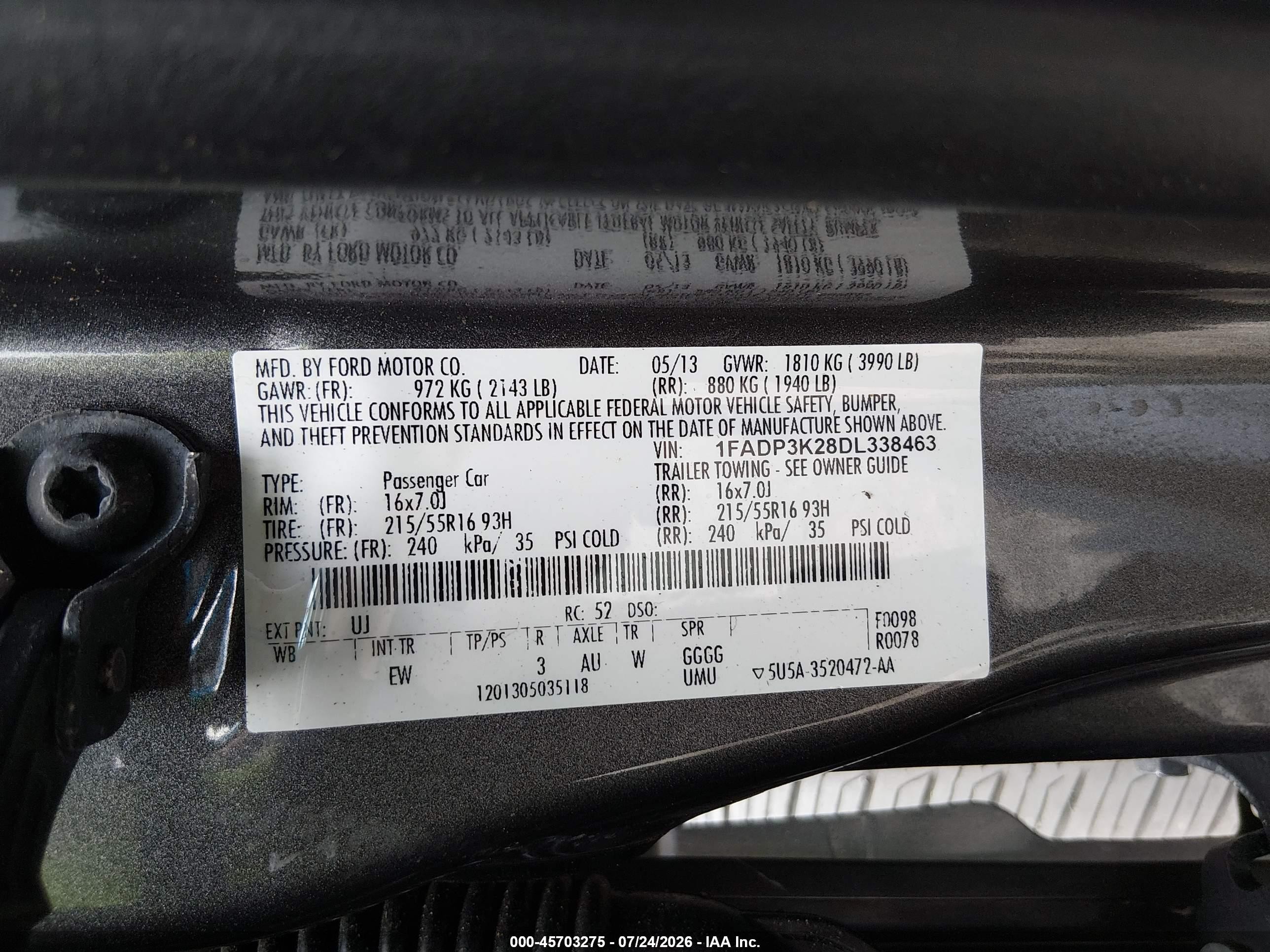 2013 Ford Focus Se Gray vin: 1FADP3K28DL338463