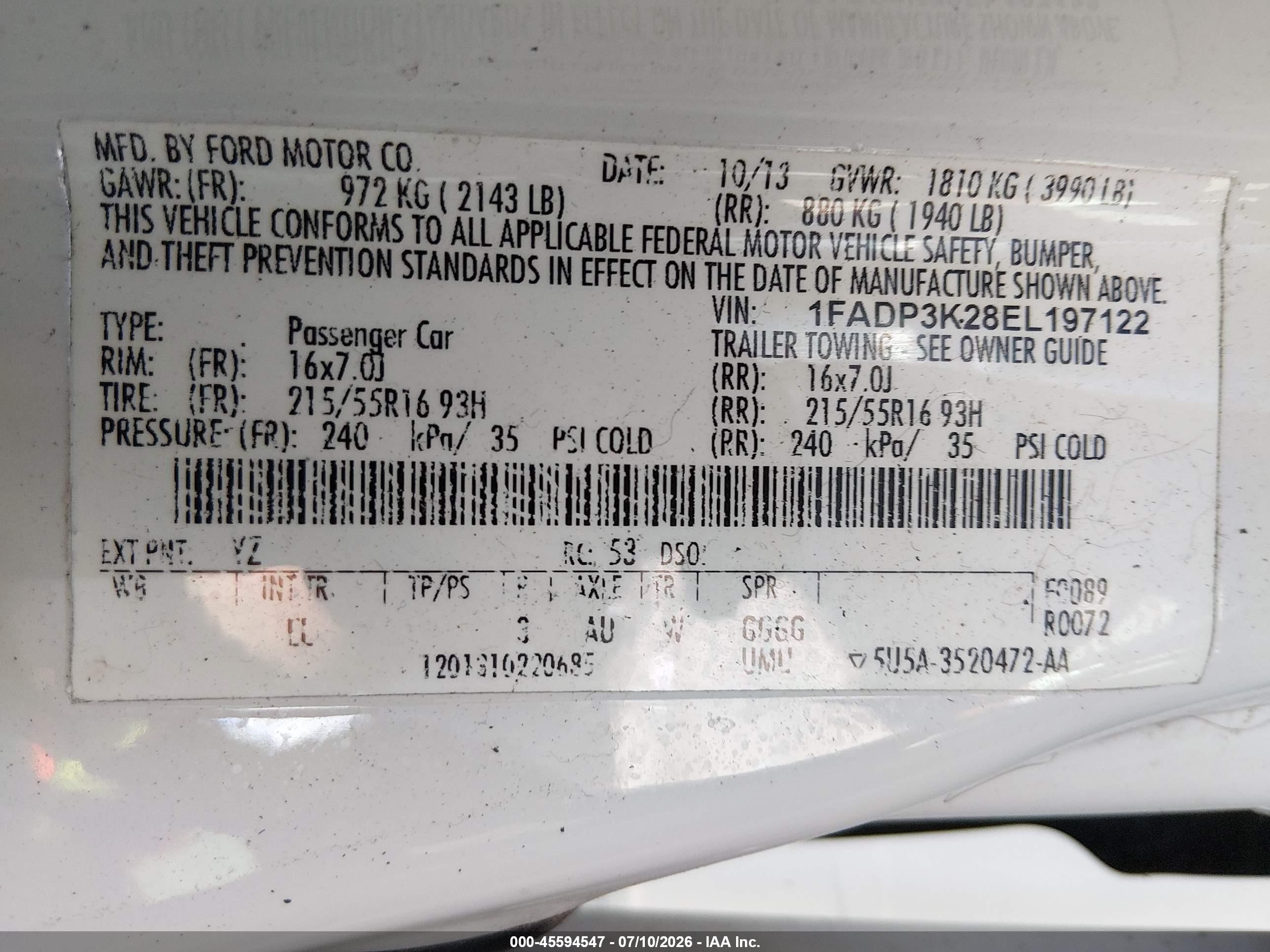 2014 Ford Focus Se Белый vin: 1FADP3K28EL197122