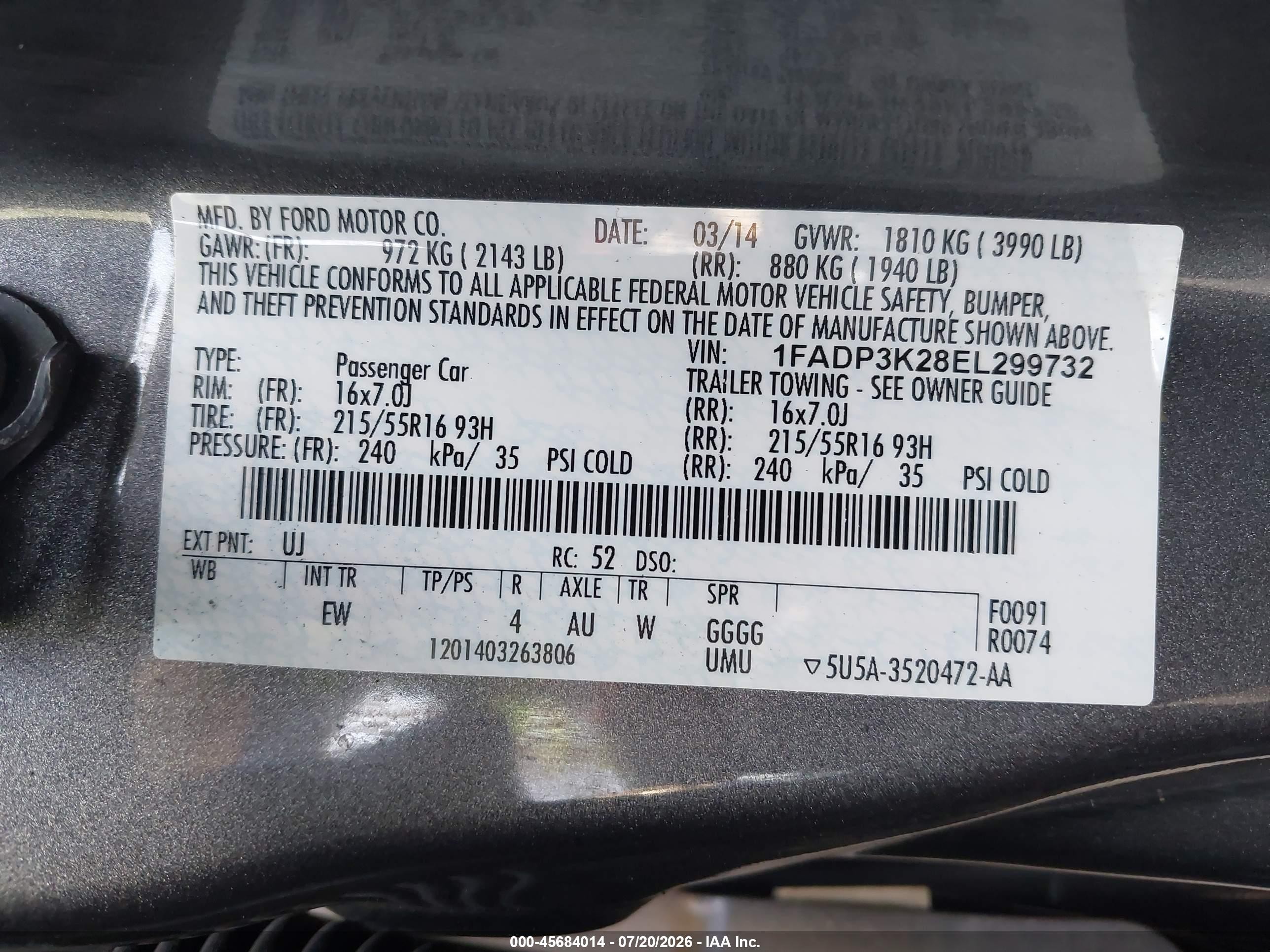2014 Ford Focus Se Gray vin: 1FADP3K28EL299732