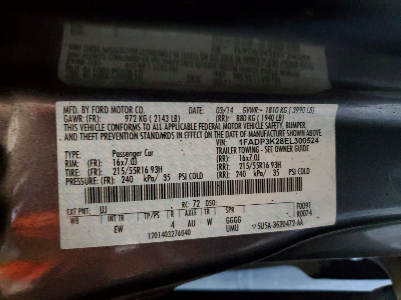 2014 Ford Focus Se Gray vin: 1FADP3K28EL300524
