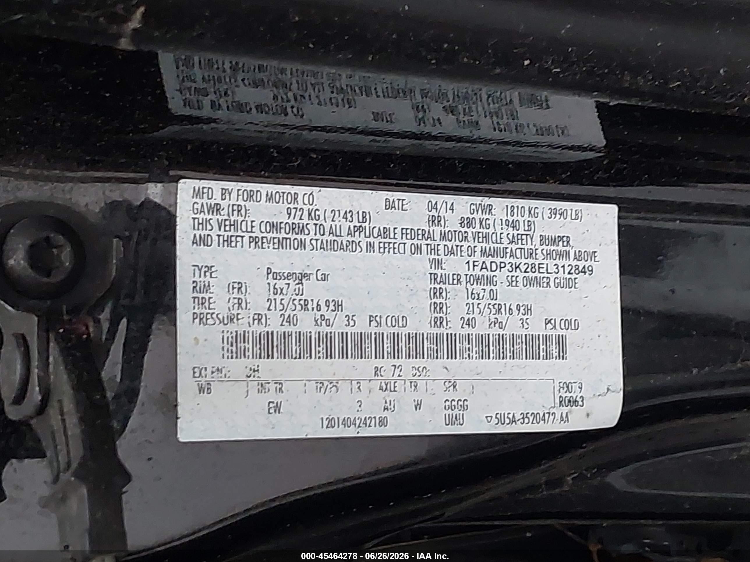 2014 Ford Focus Se Черный vin: 1FADP3K28EL312849
