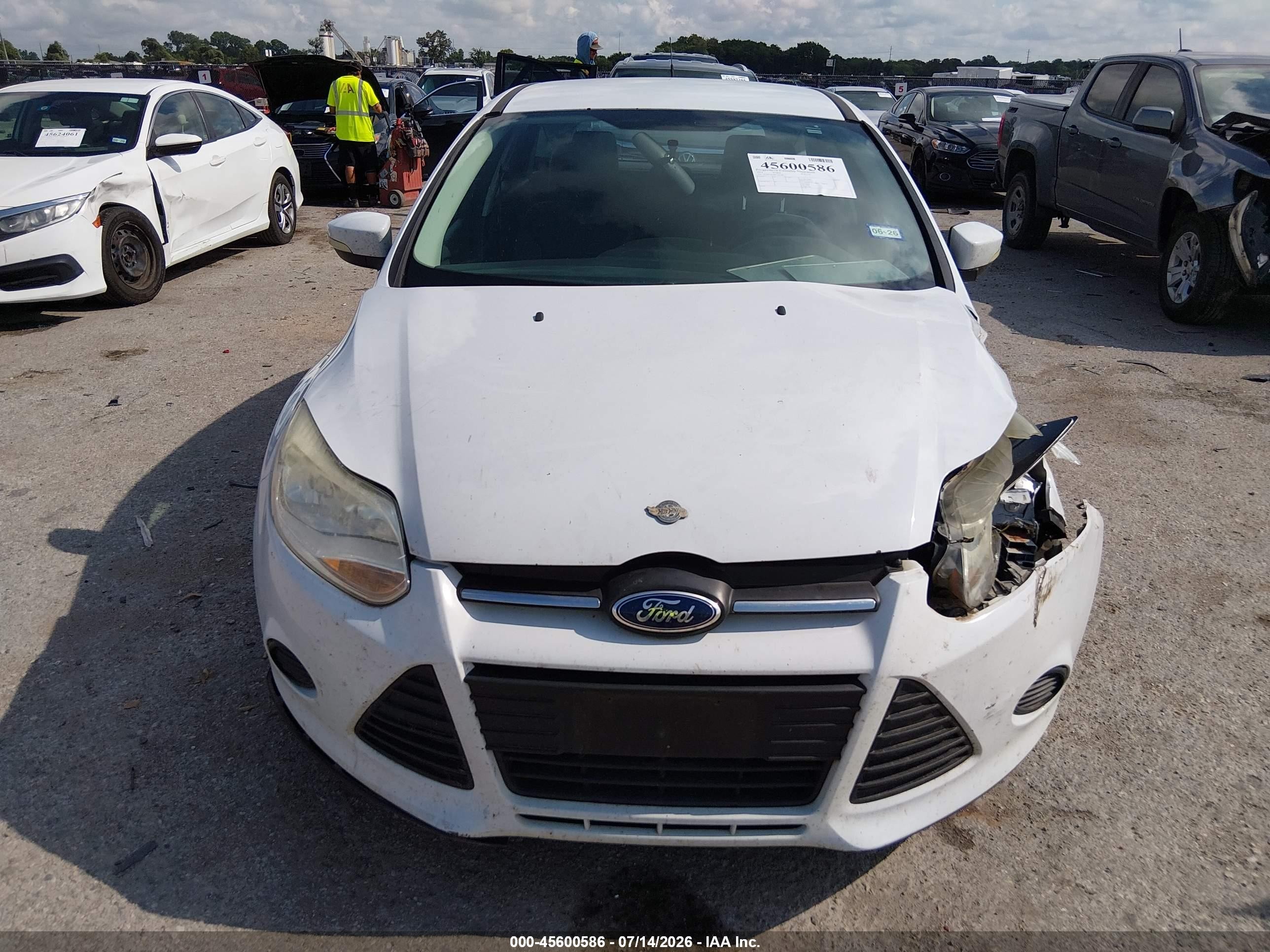 2014 Ford Focus Se White vin: 1FADP3K28EL387289