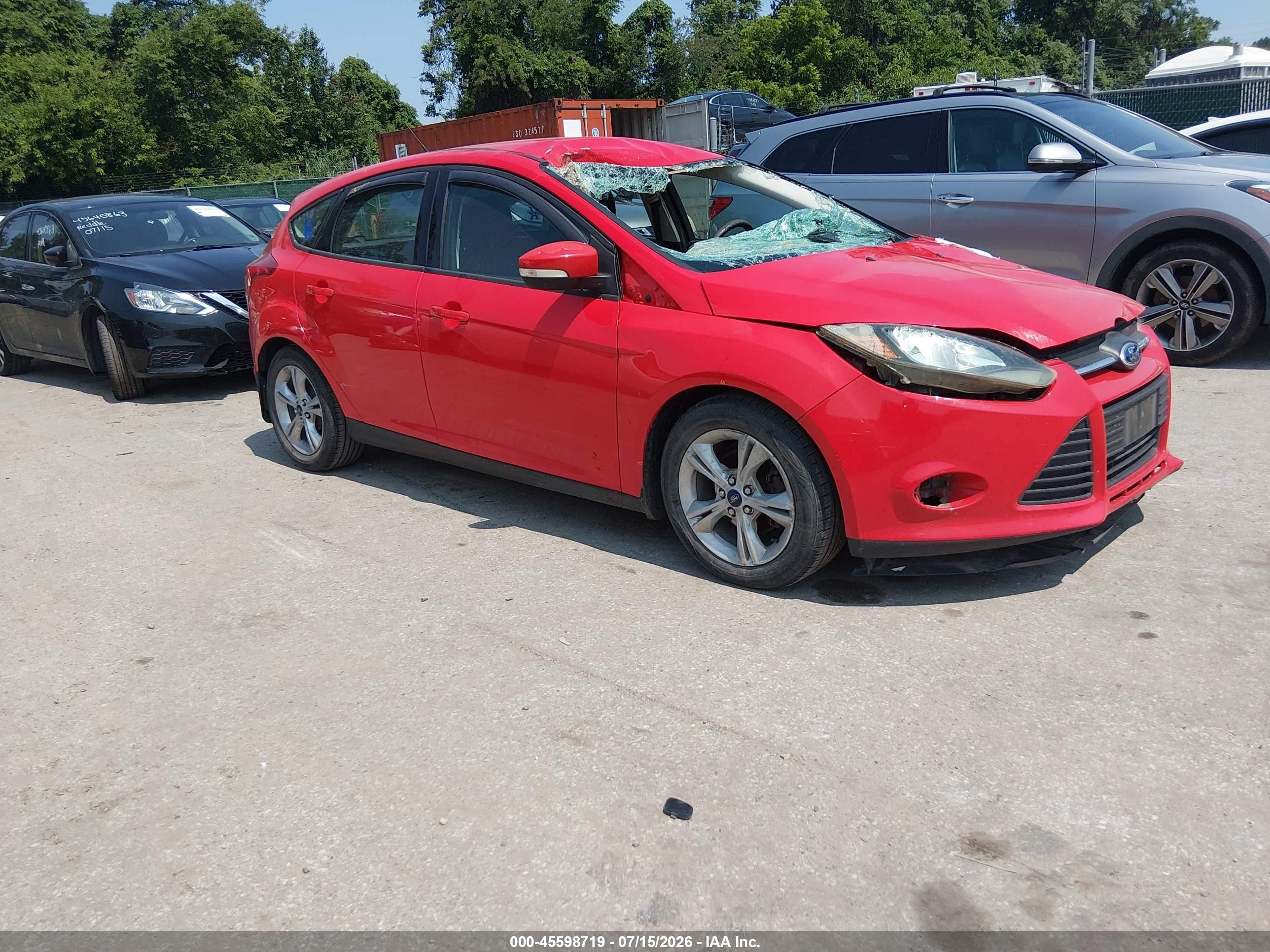 2014 Ford Focus Se Red vin: 1FADP3K28EL446809