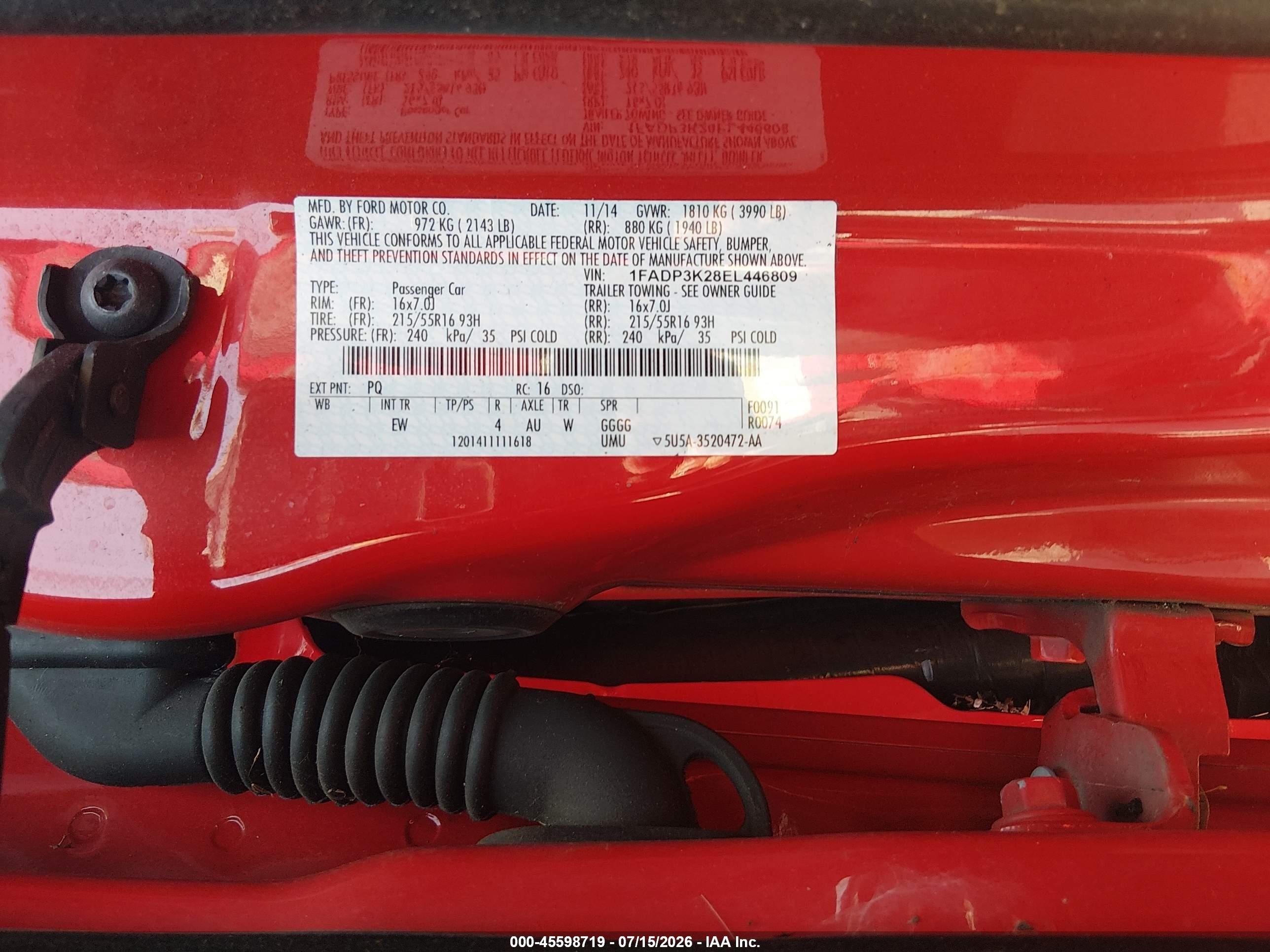 2014 Ford Focus Se Red vin: 1FADP3K28EL446809