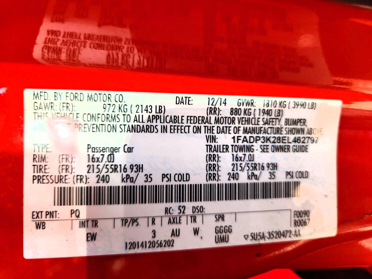2014 Ford Focus Se Red vin: 1FADP3K28EL462797