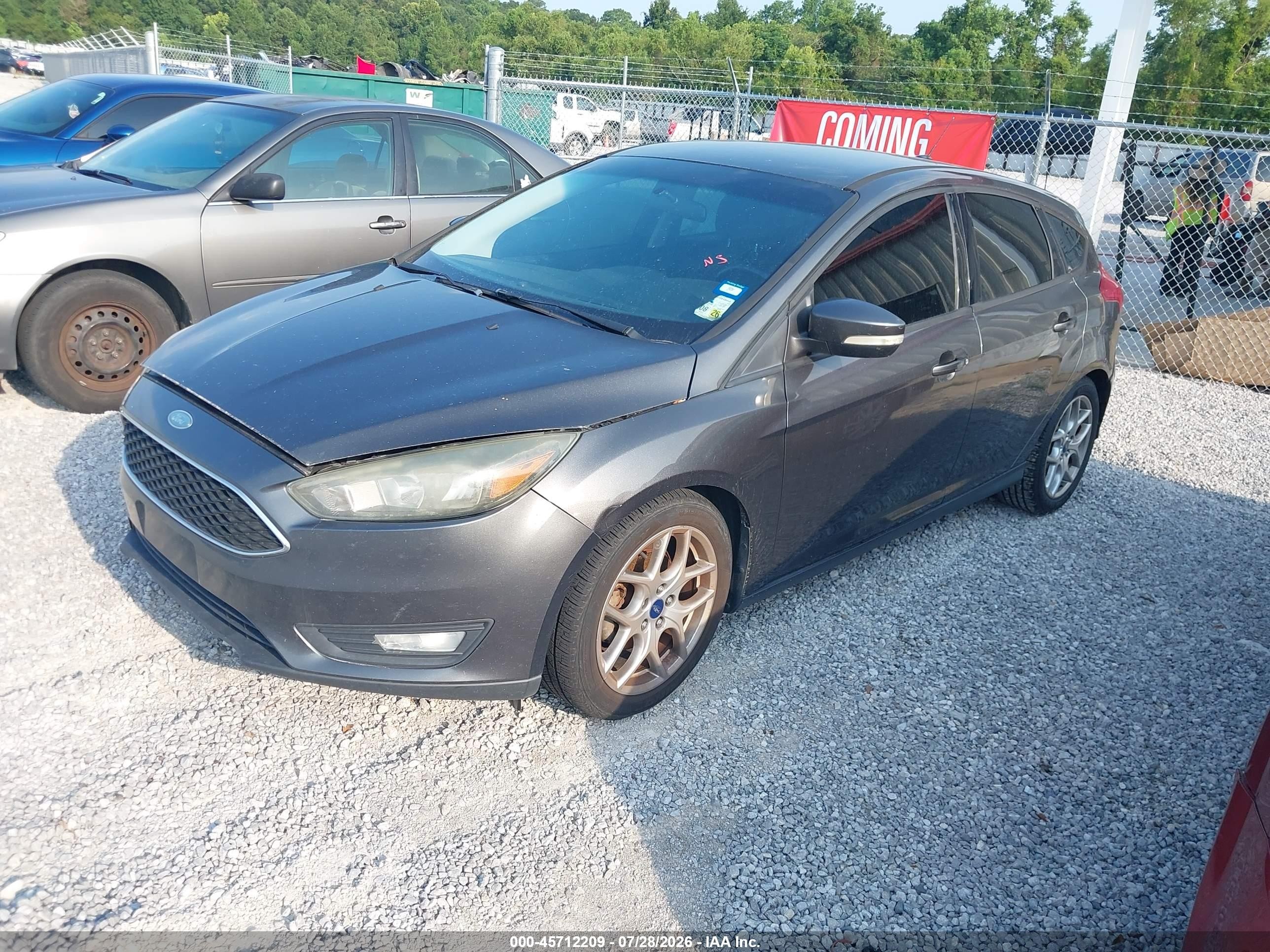 2015 Ford Focus Se Gray vin: 1FADP3K28FL235112