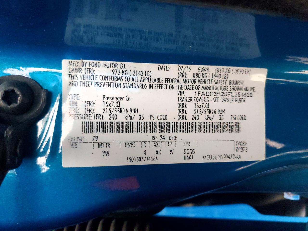 2015 Ford Focus Se Blue vin: 1FADP3K28FL354620