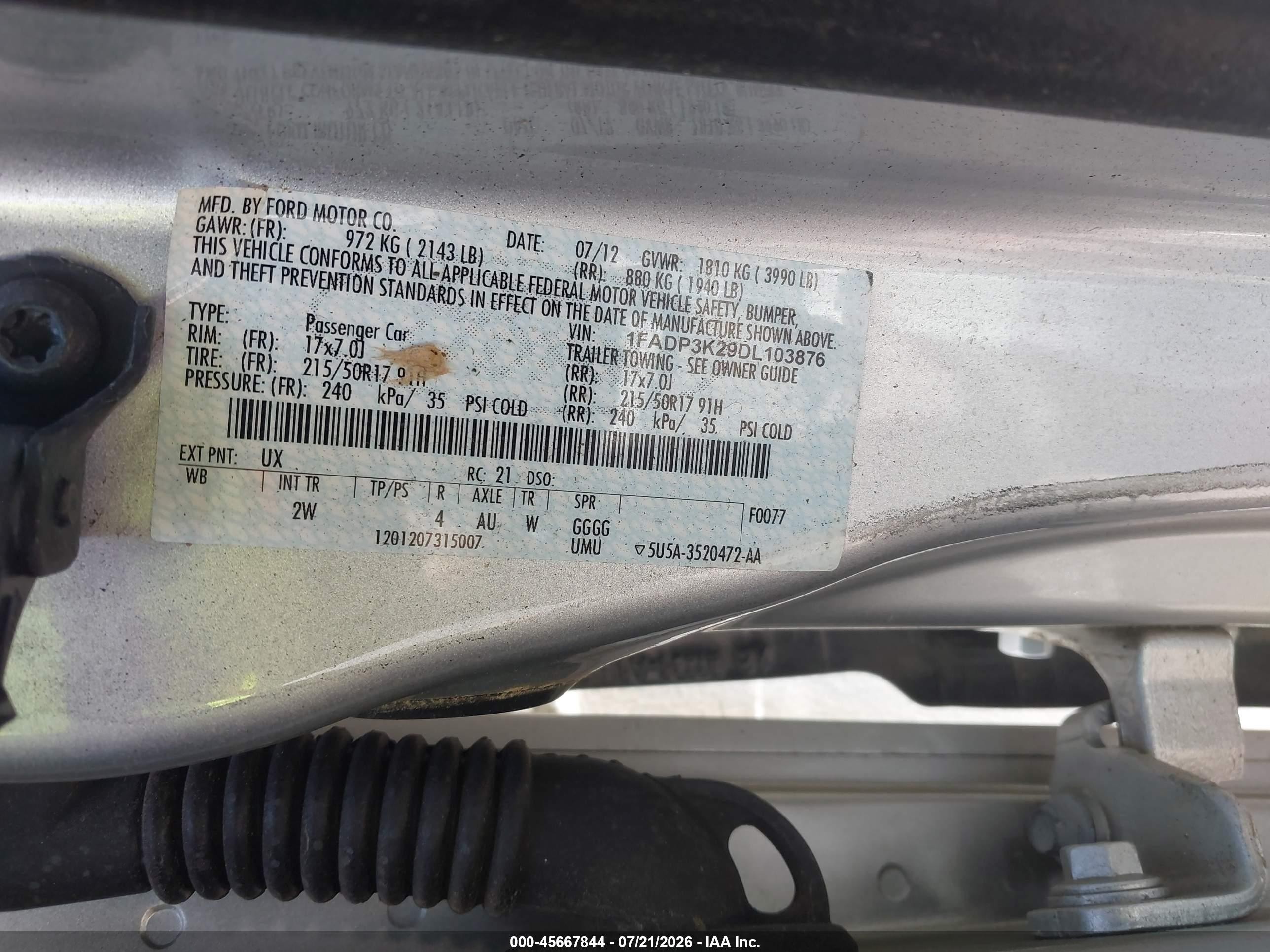2013 Ford Focus Se Silver vin: 1FADP3K29DL103876