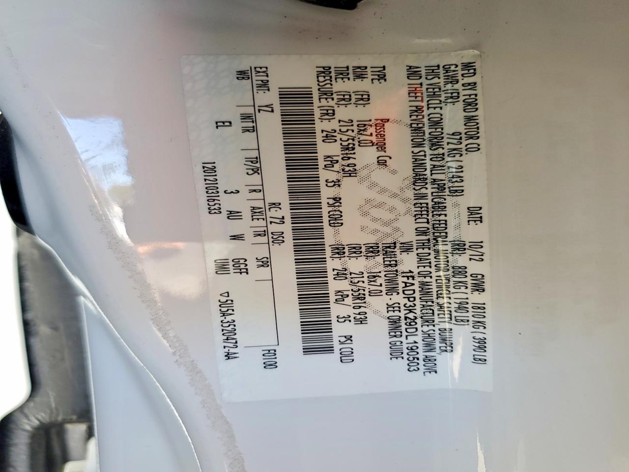2013 Ford Focus Se White vin: 1FADP3K29DL190503