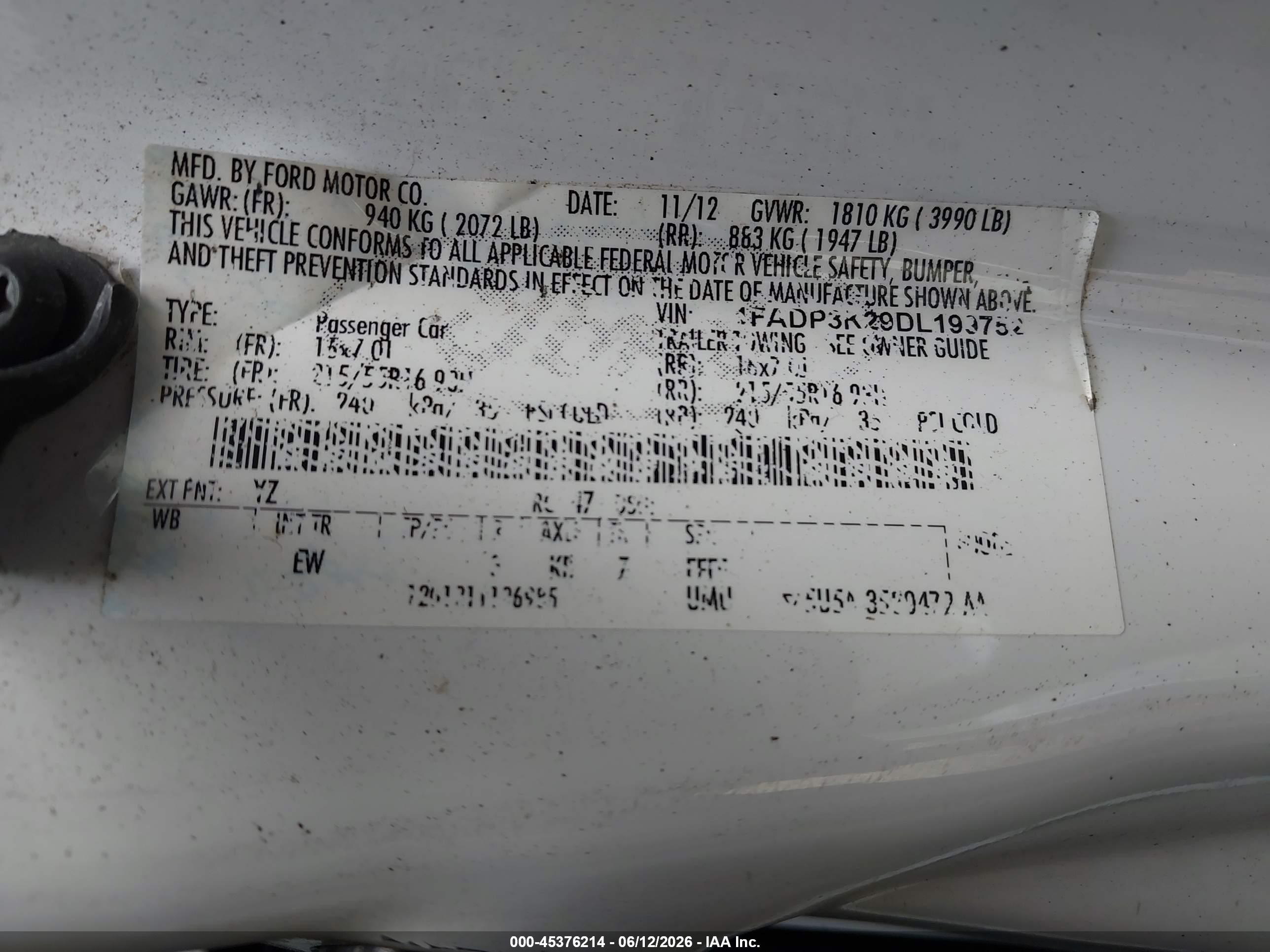 2013 Ford Focus Se Белый vin: 1FADP3K29DL199752