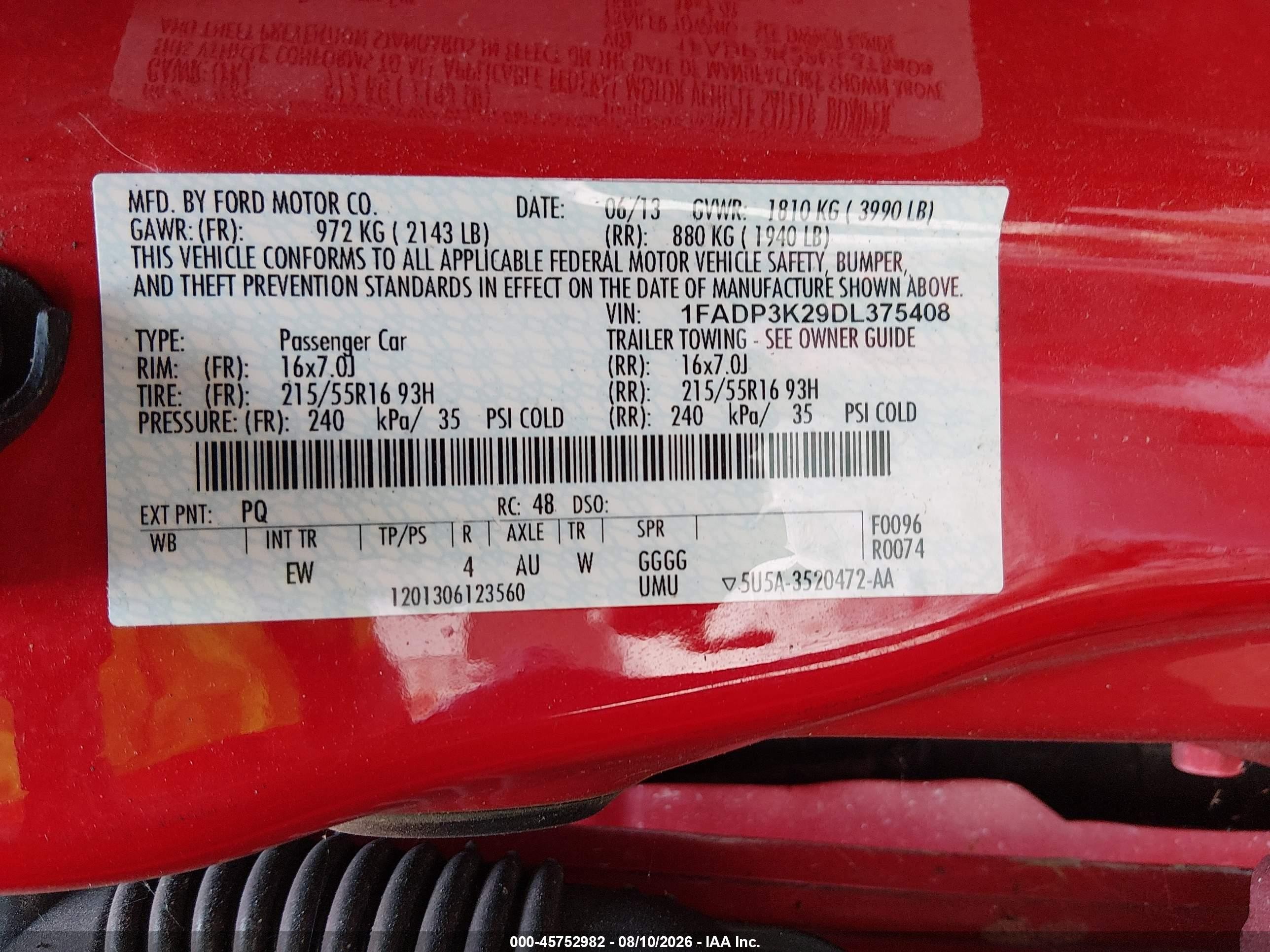 2013 Ford Focus Se Red vin: 1FADP3K29DL375408