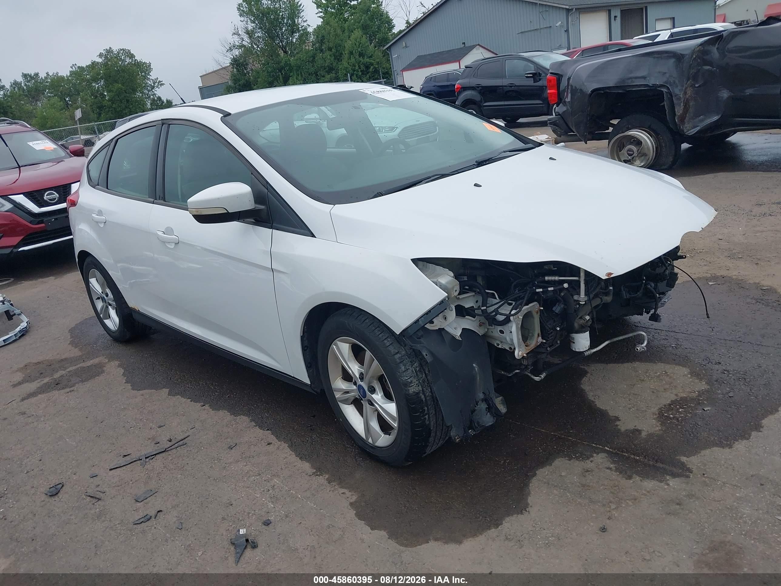2014 Ford Focus Se White vin: 1FADP3K29EL118685