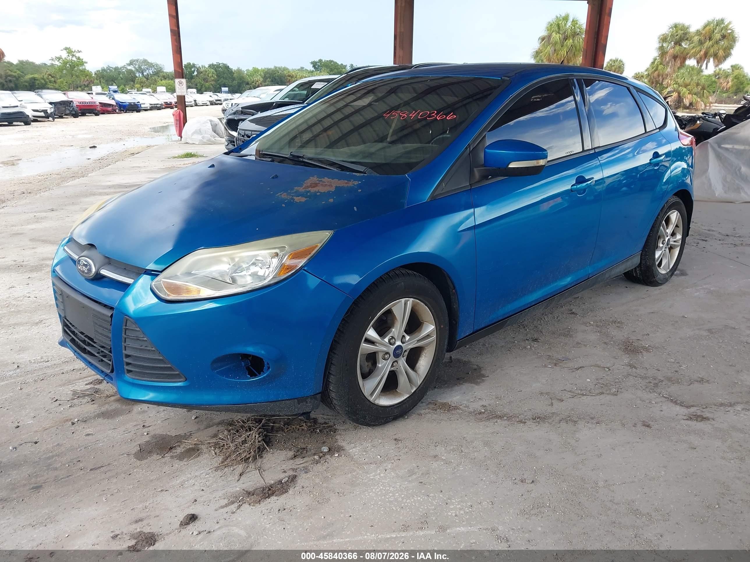 2014 Ford Focus Se Blue vin: 1FADP3K29EL181687