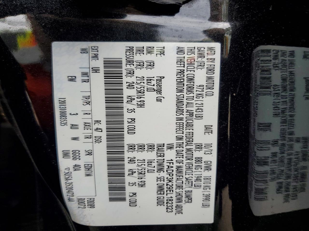 2014 Ford Focus Se Черный vin: 1FADP3K29EL182323