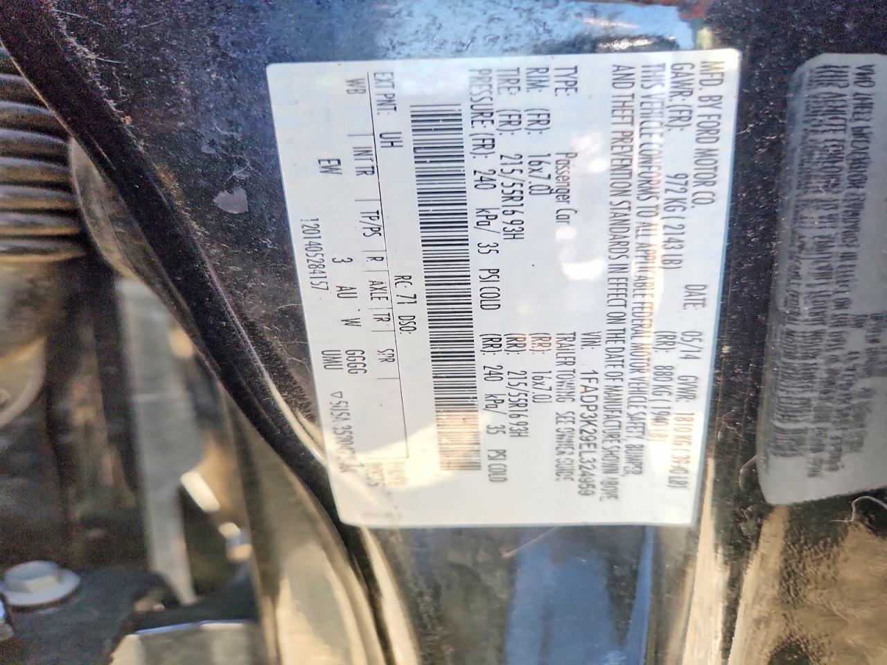 2014 Ford Focus Se Black vin: 1FADP3K29EL324959