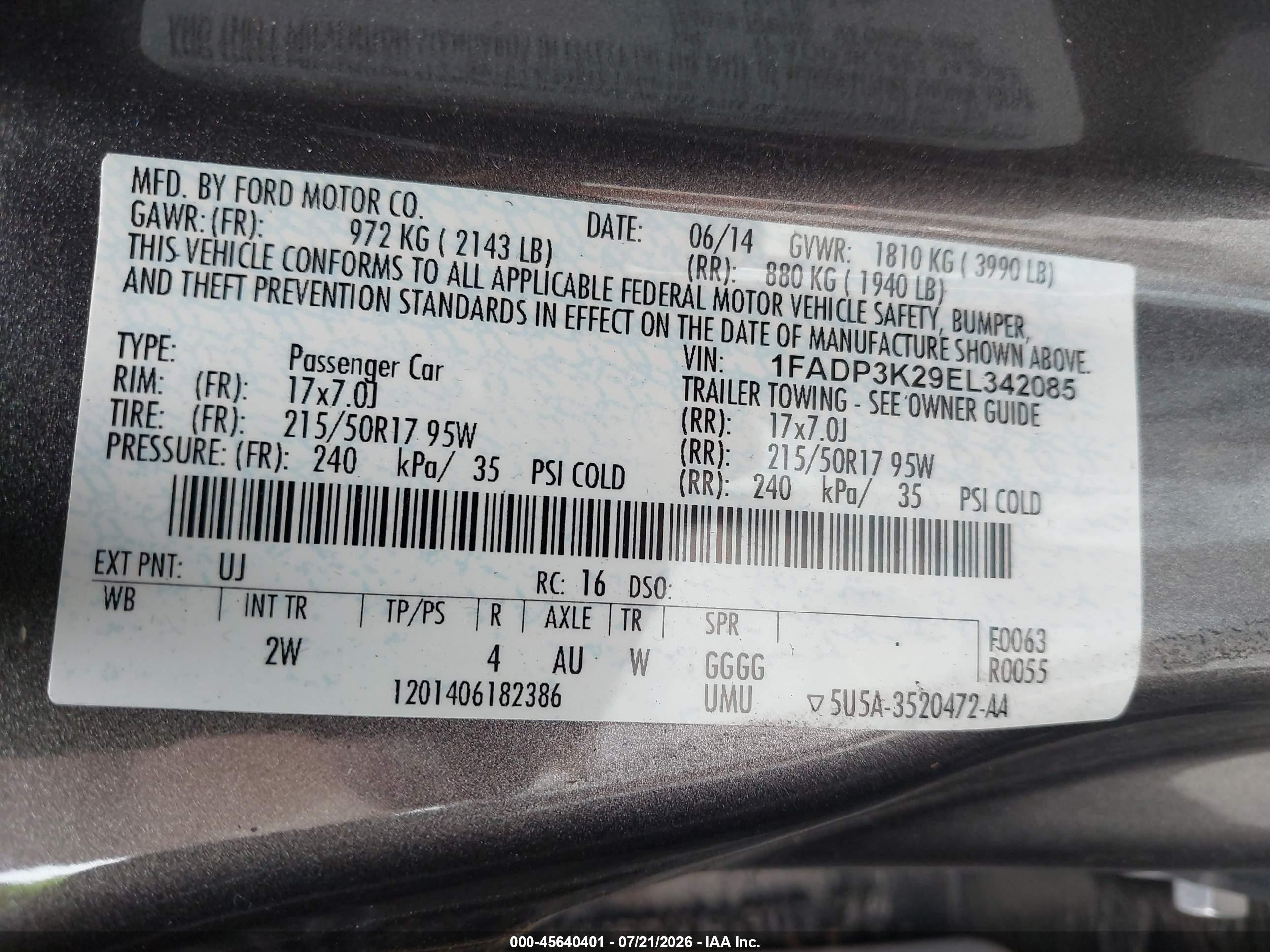 2014 Ford Focus Se Gray vin: 1FADP3K29EL342085