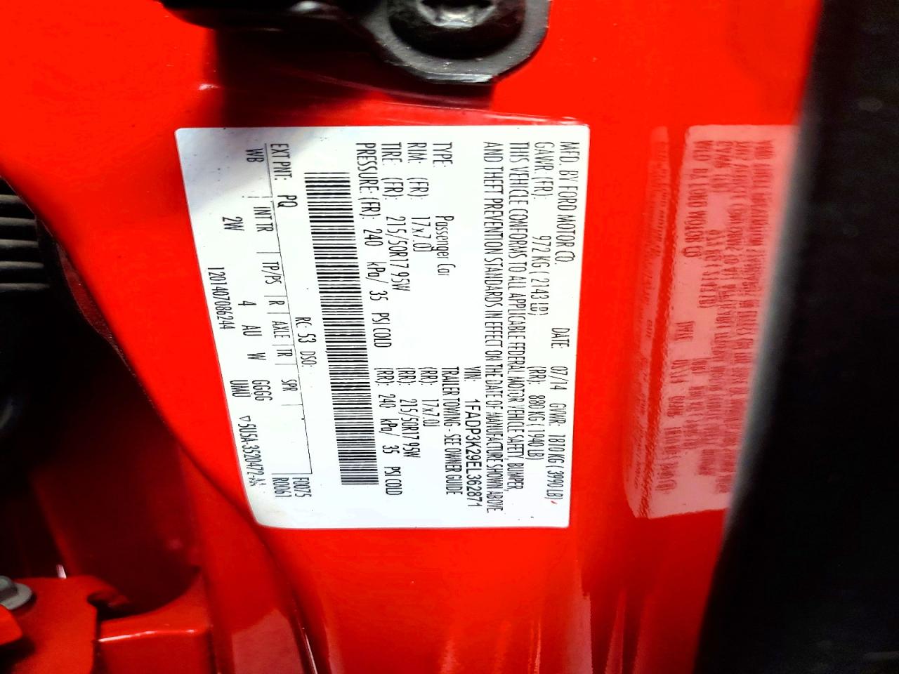 2014 Ford Focus Se Red vin: 1FADP3K29EL362871