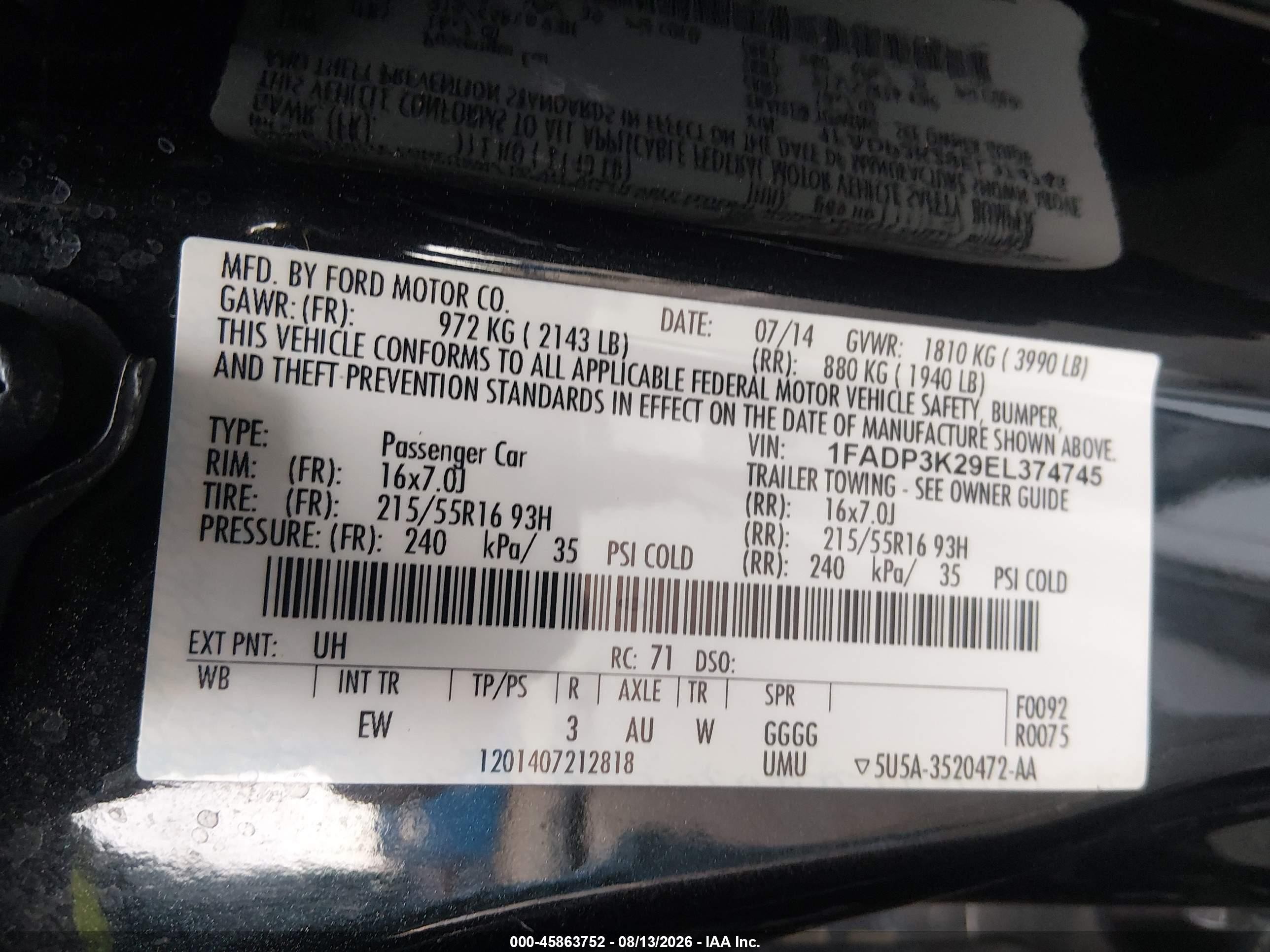 2014 Ford Focus Se Черный vin: 1FADP3K29EL374745