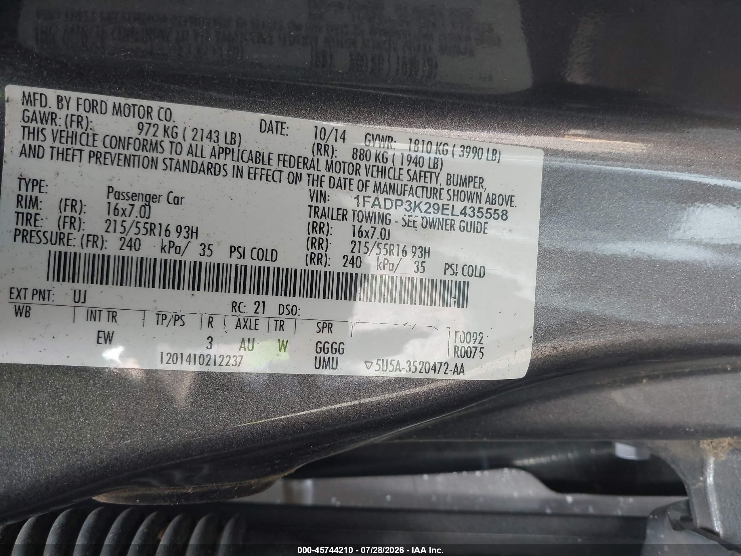 2014 Ford Focus Se Серый vin: 1FADP3K29EL435558