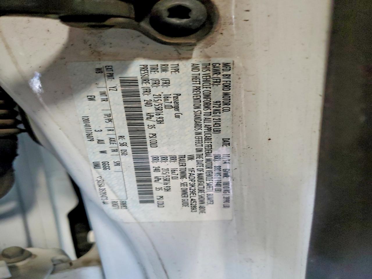 2014 Ford Focus Se White vin: 1FADP3K29EL452893