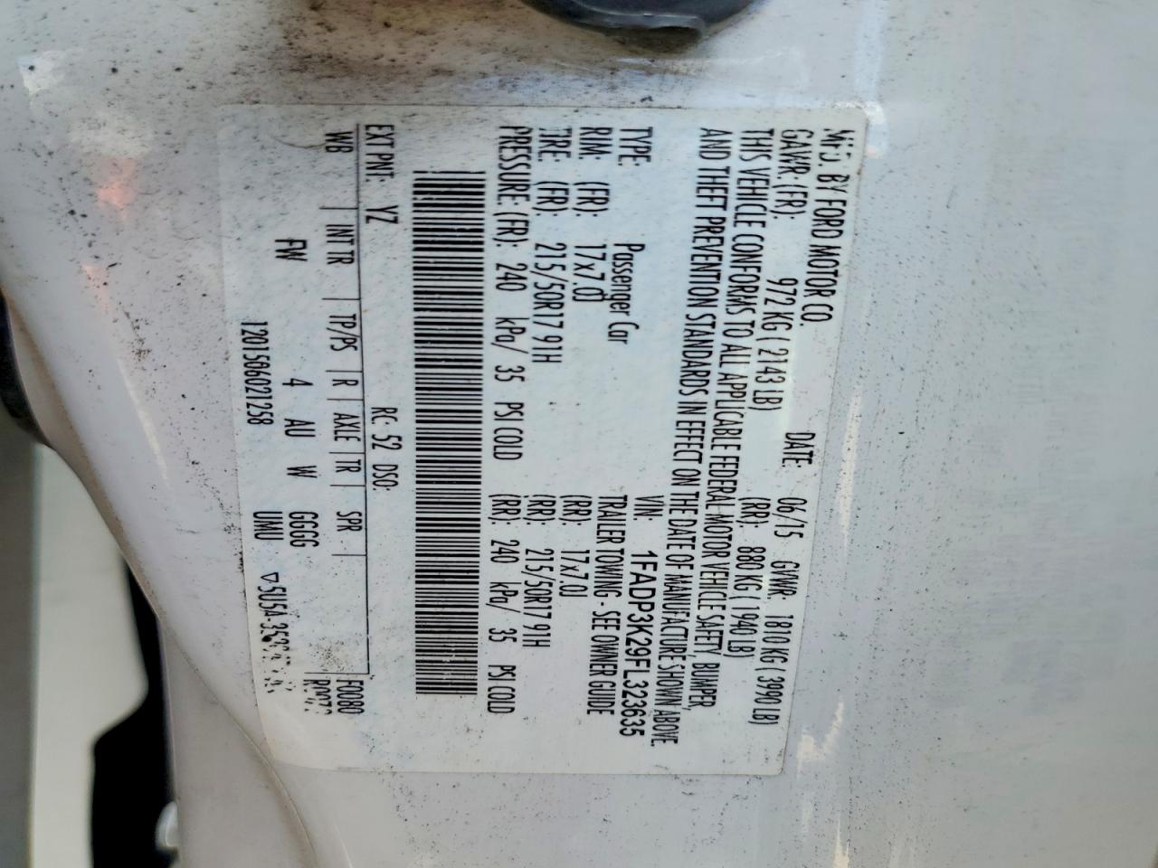 2015 Ford Focus Se White vin: 1FADP3K29FL323635