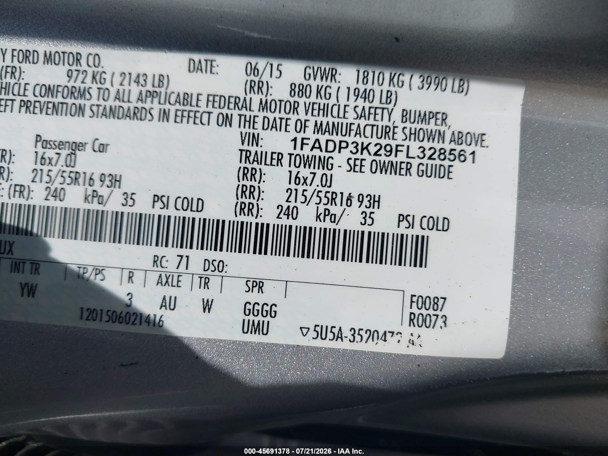 2015 Ford Focus Se Silver vin: 1FADP3K29FL328561