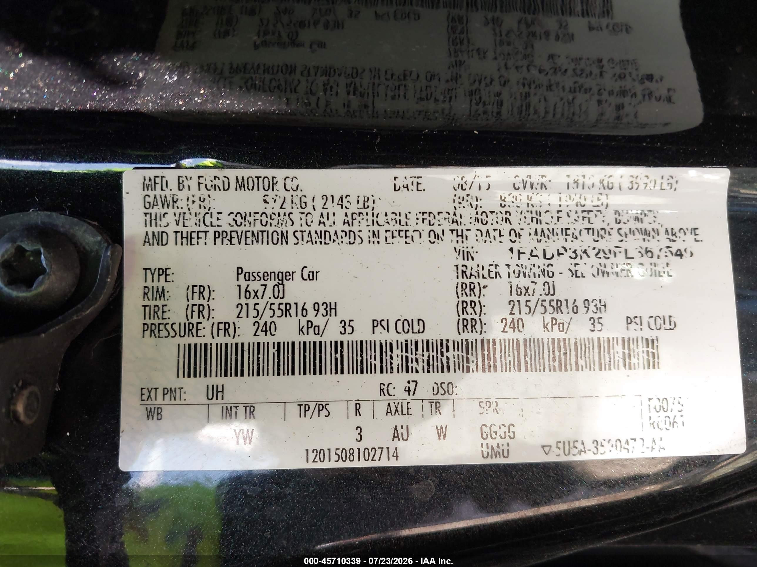 2015 Ford Focus Se Black vin: 1FADP3K29FL367540