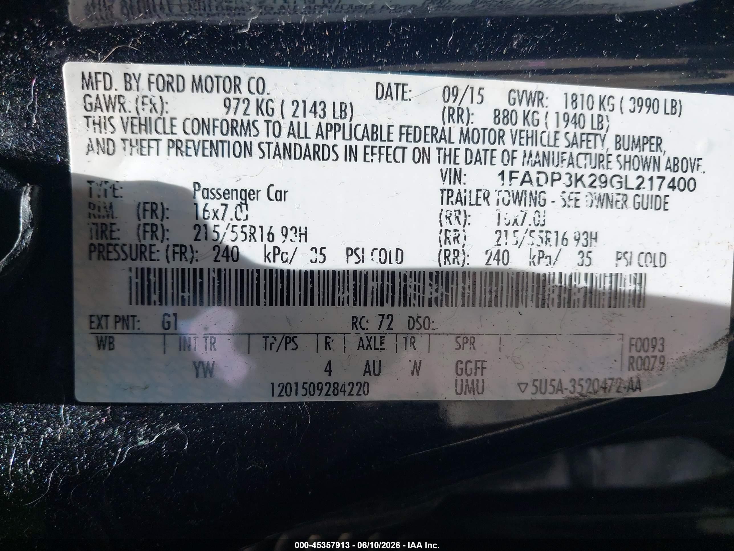 2016 Ford Focus Se Black vin: 1FADP3K29GL217400
