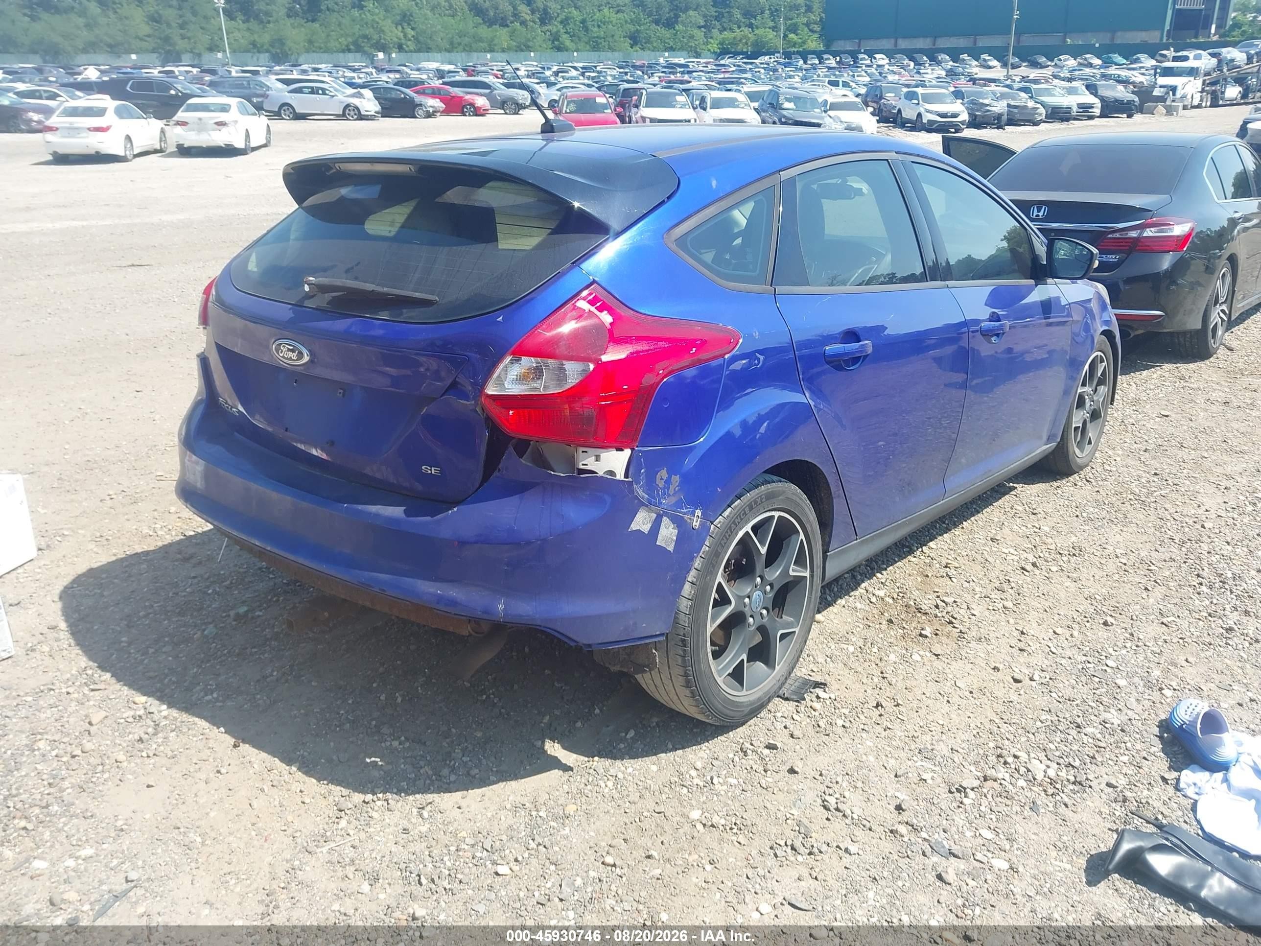 2013 Ford Focus Se Blue vin: 1FADP3K2XDL166842