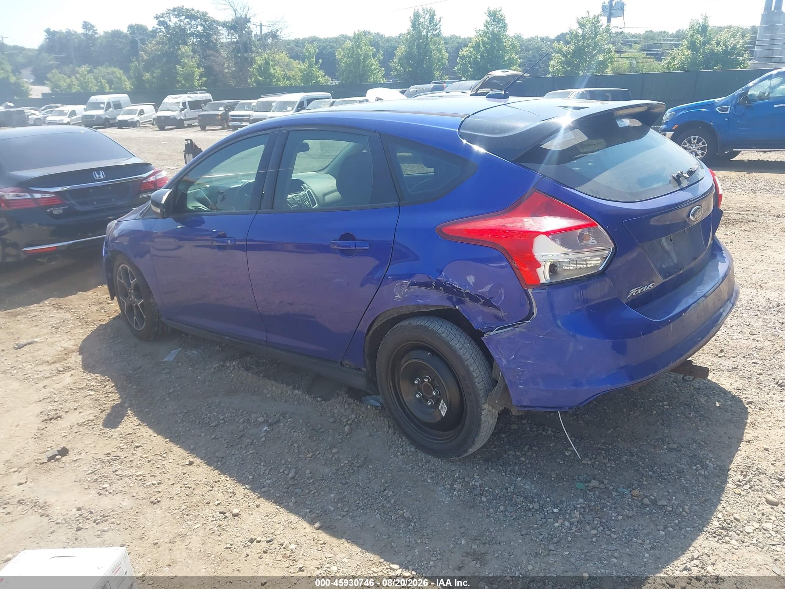 2013 Ford Focus Se Blue vin: 1FADP3K2XDL166842
