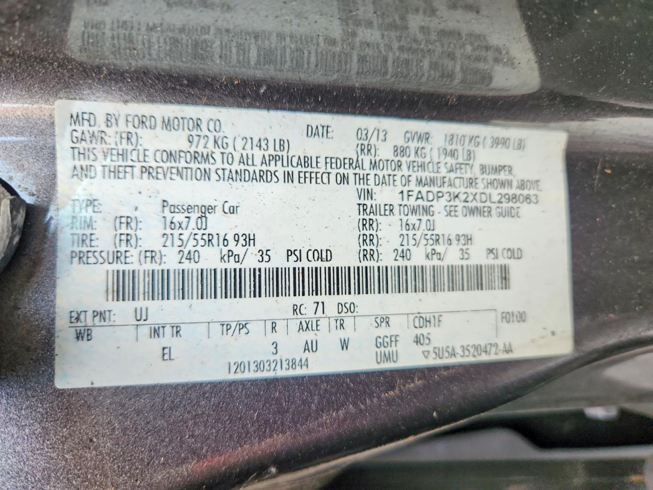 2013 Ford Focus Se Gray vin: 1FADP3K2XDL298063