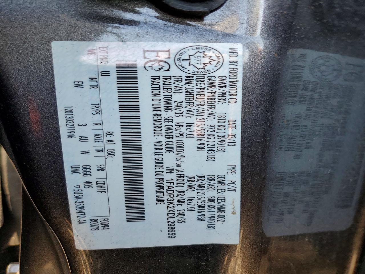 2013 Ford Focus Se Gray vin: 1FADP3K2XDL298659