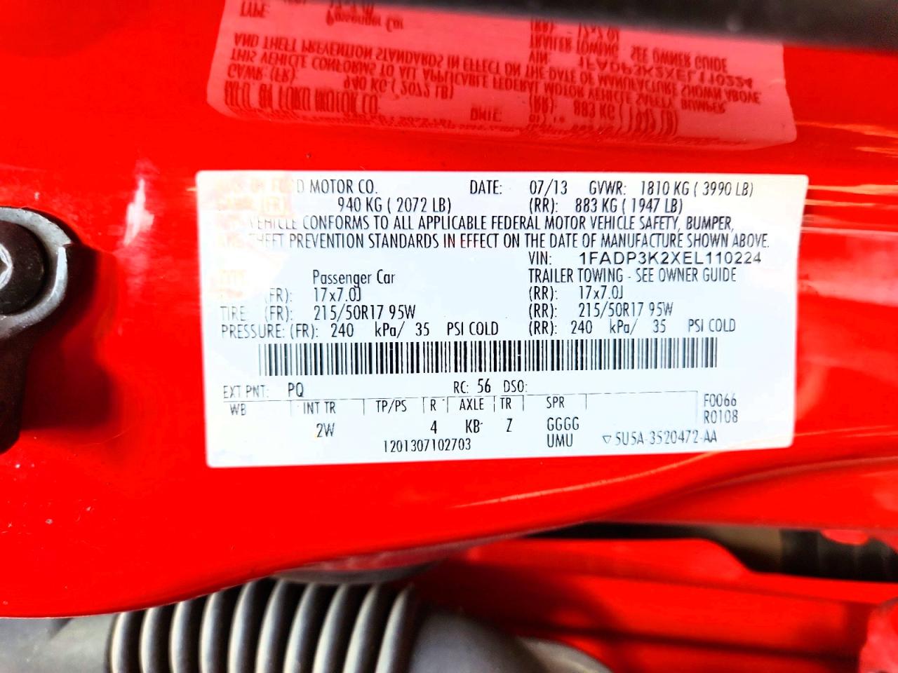 2014 Ford Focus Se Red vin: 1FADP3K2XEL110224