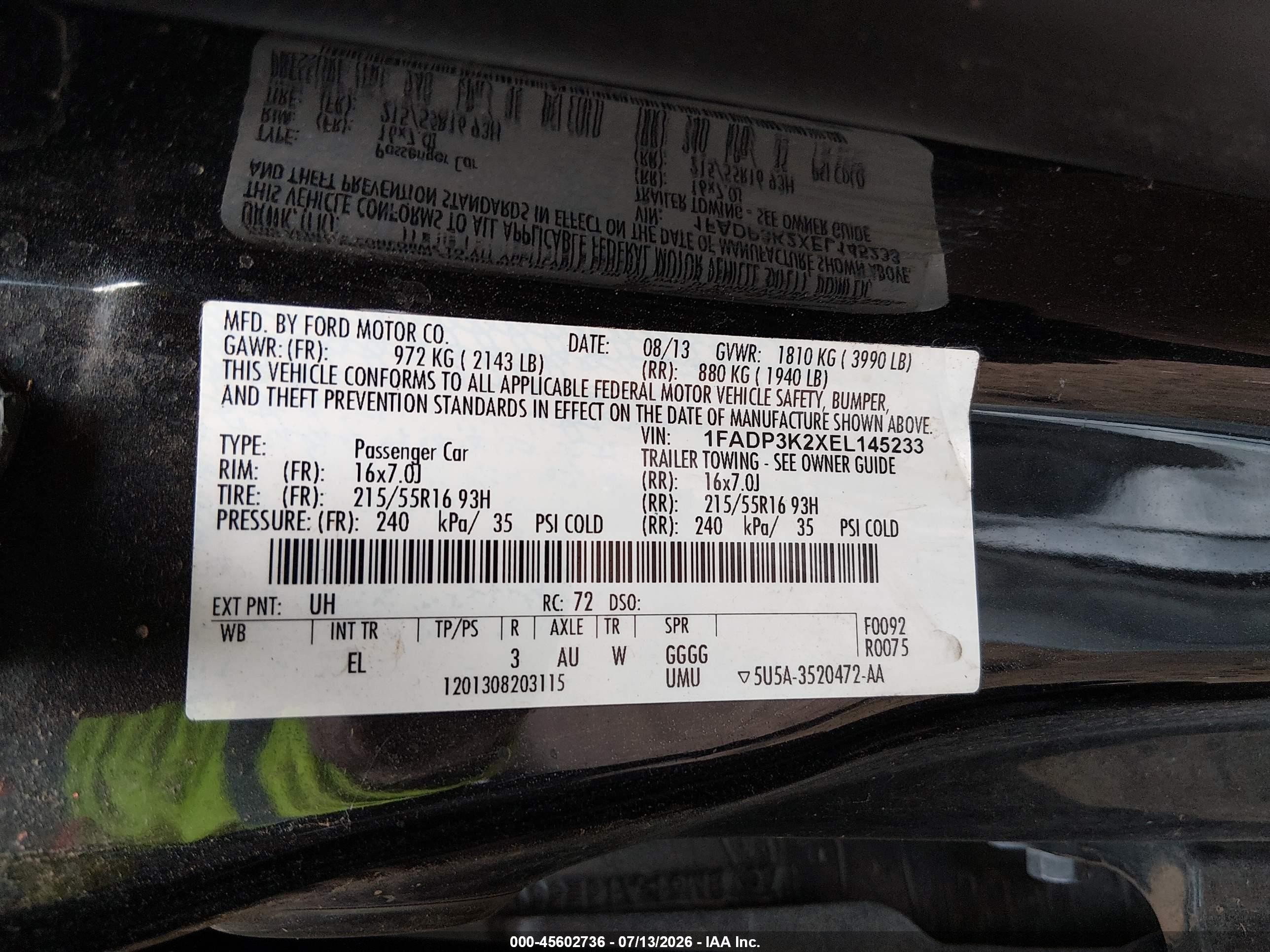 2014 Ford Focus Se Black vin: 1FADP3K2XEL145233