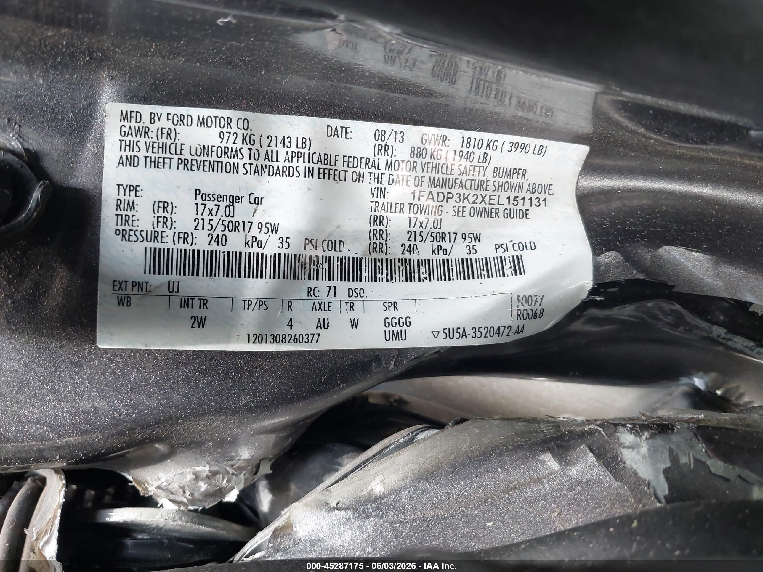 2014 Ford Focus Se Gray vin: 1FADP3K2XEL151131