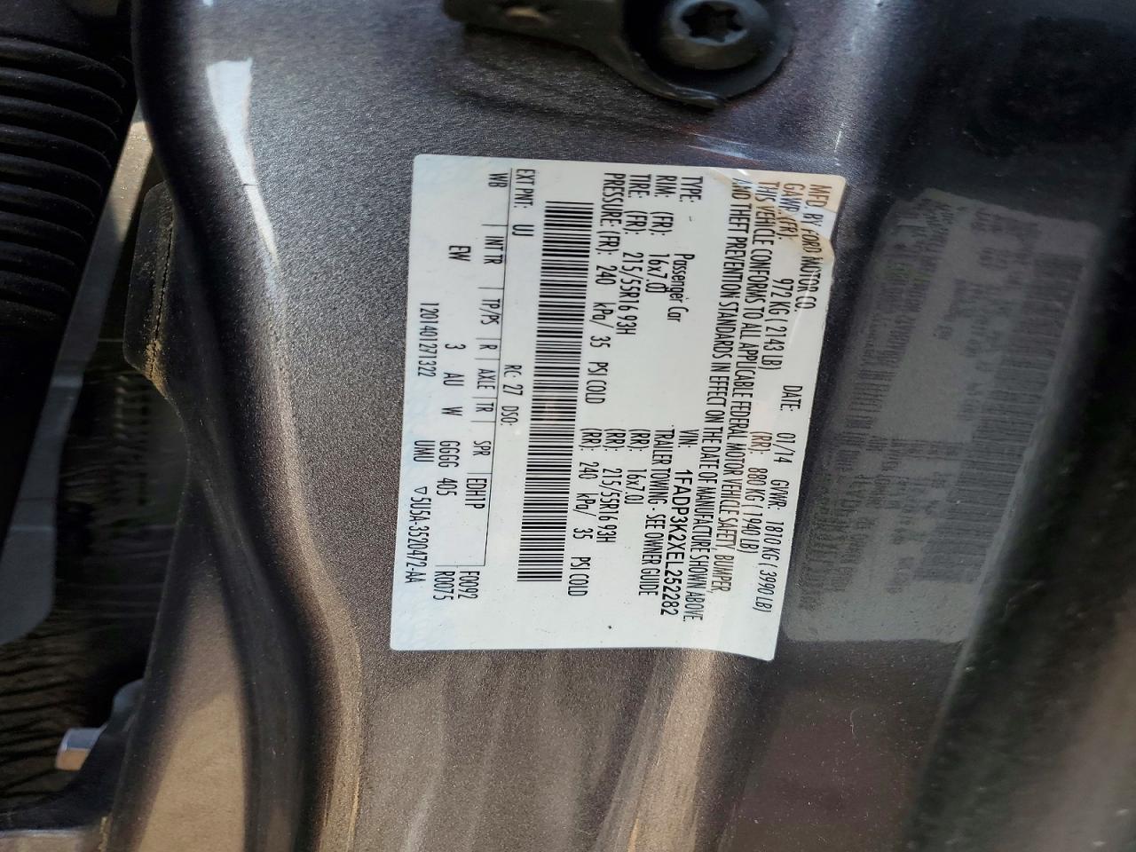 2014 Ford Focus Se Gray vin: 1FADP3K2XEL252282