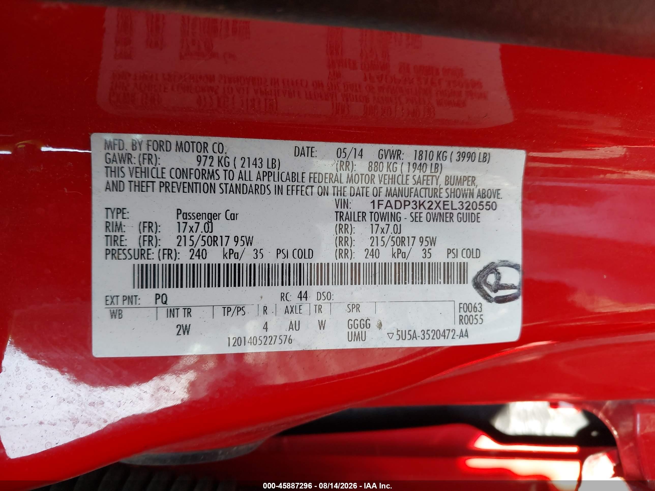 2014 Ford Focus Se Красный vin: 1FADP3K2XEL320550