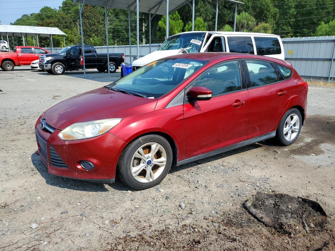 2014 Ford Focus Se Burgundy vin: 1FADP3K2XEL324436