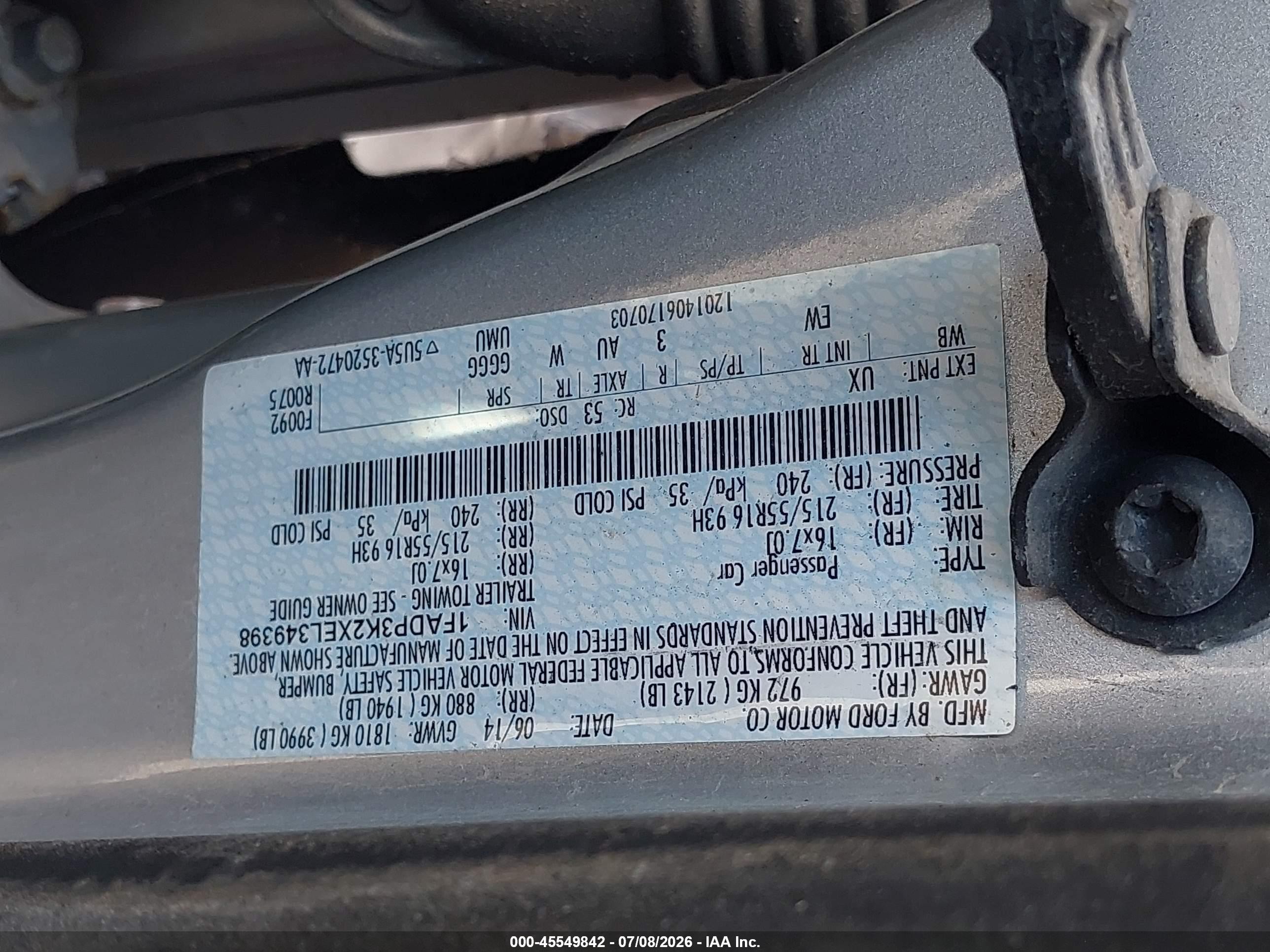 2014 Ford Focus Se Silver vin: 1FADP3K2XEL349398