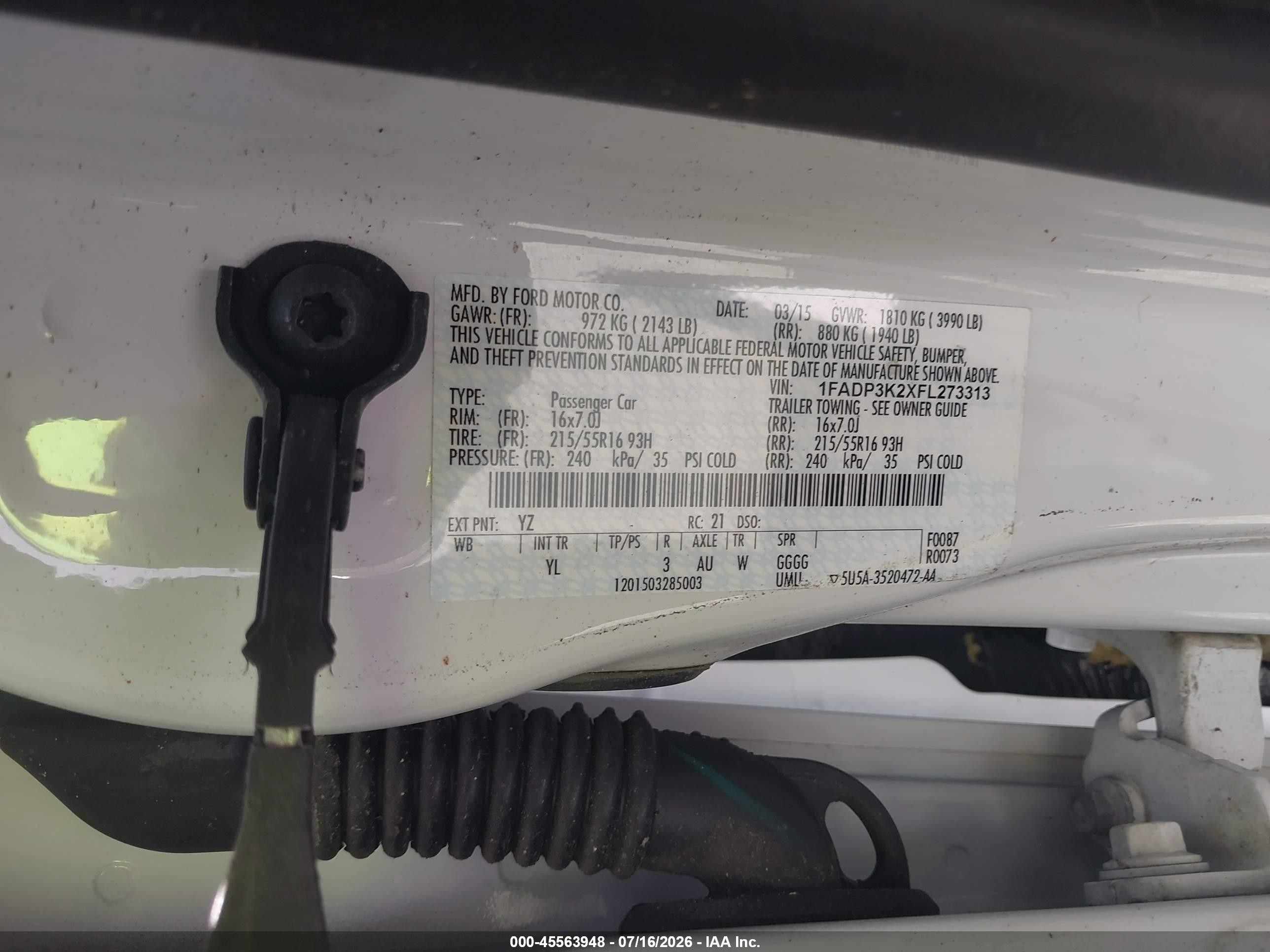 2015 Ford Focus Se White vin: 1FADP3K2XFL273313
