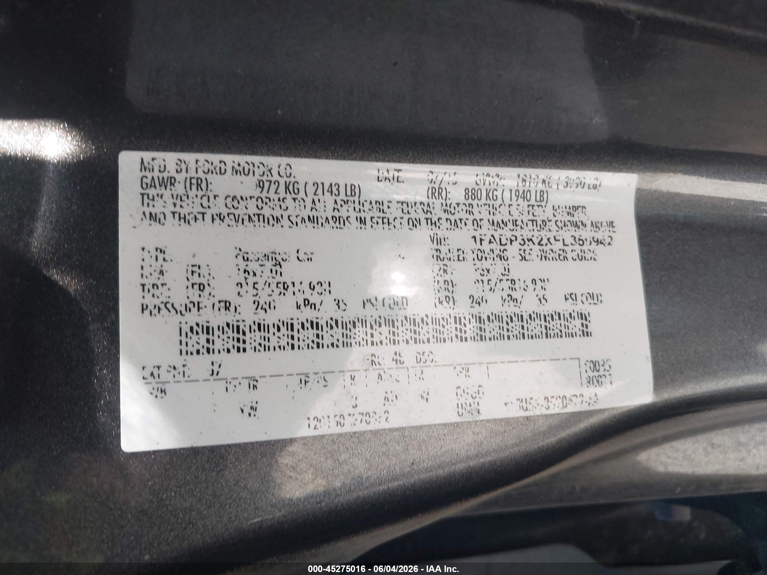 2015 Ford Focus Se Gray vin: 1FADP3K2XFL350942
