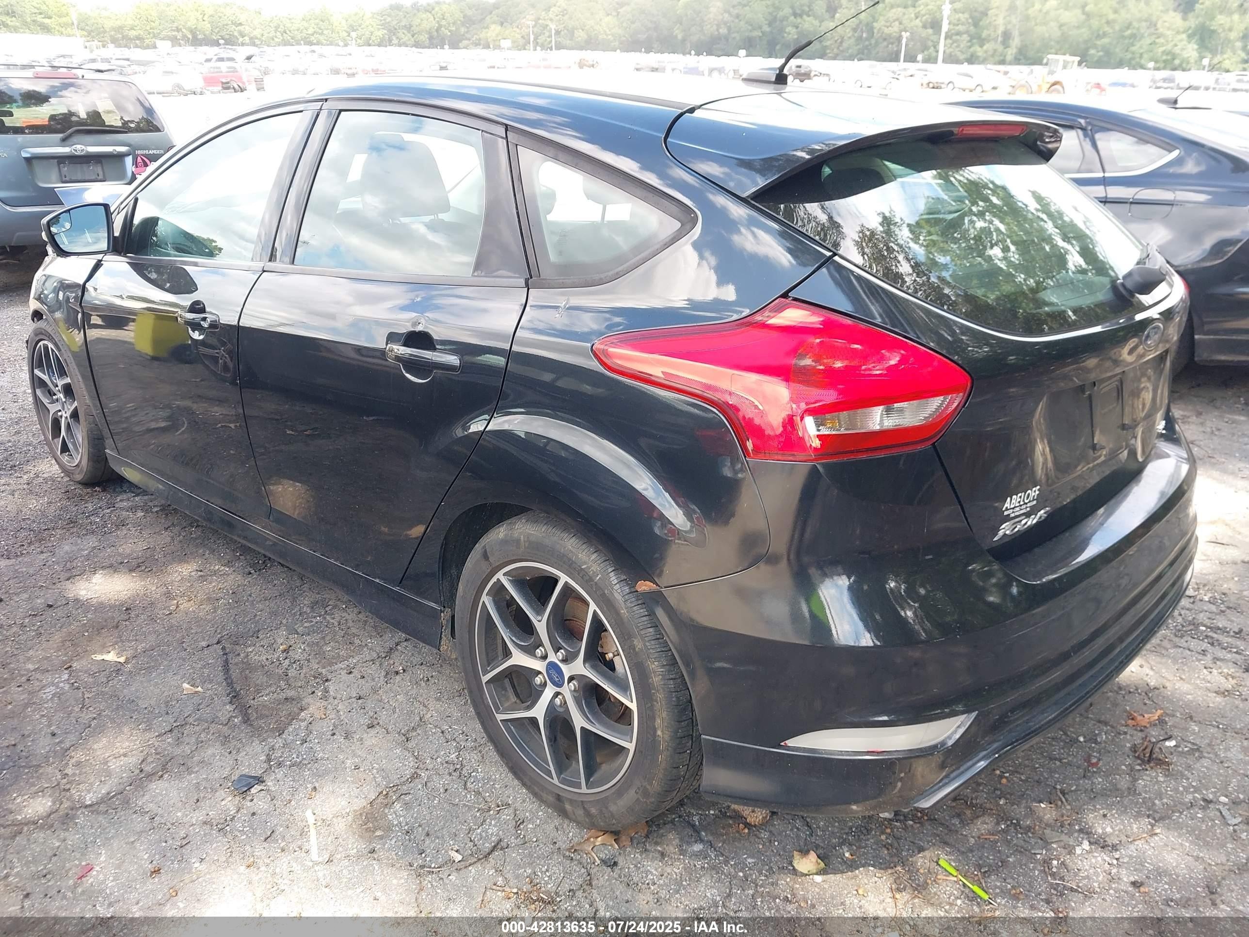 2015 Ford Focus Se Black vin: 1FADP3K2XFL379020