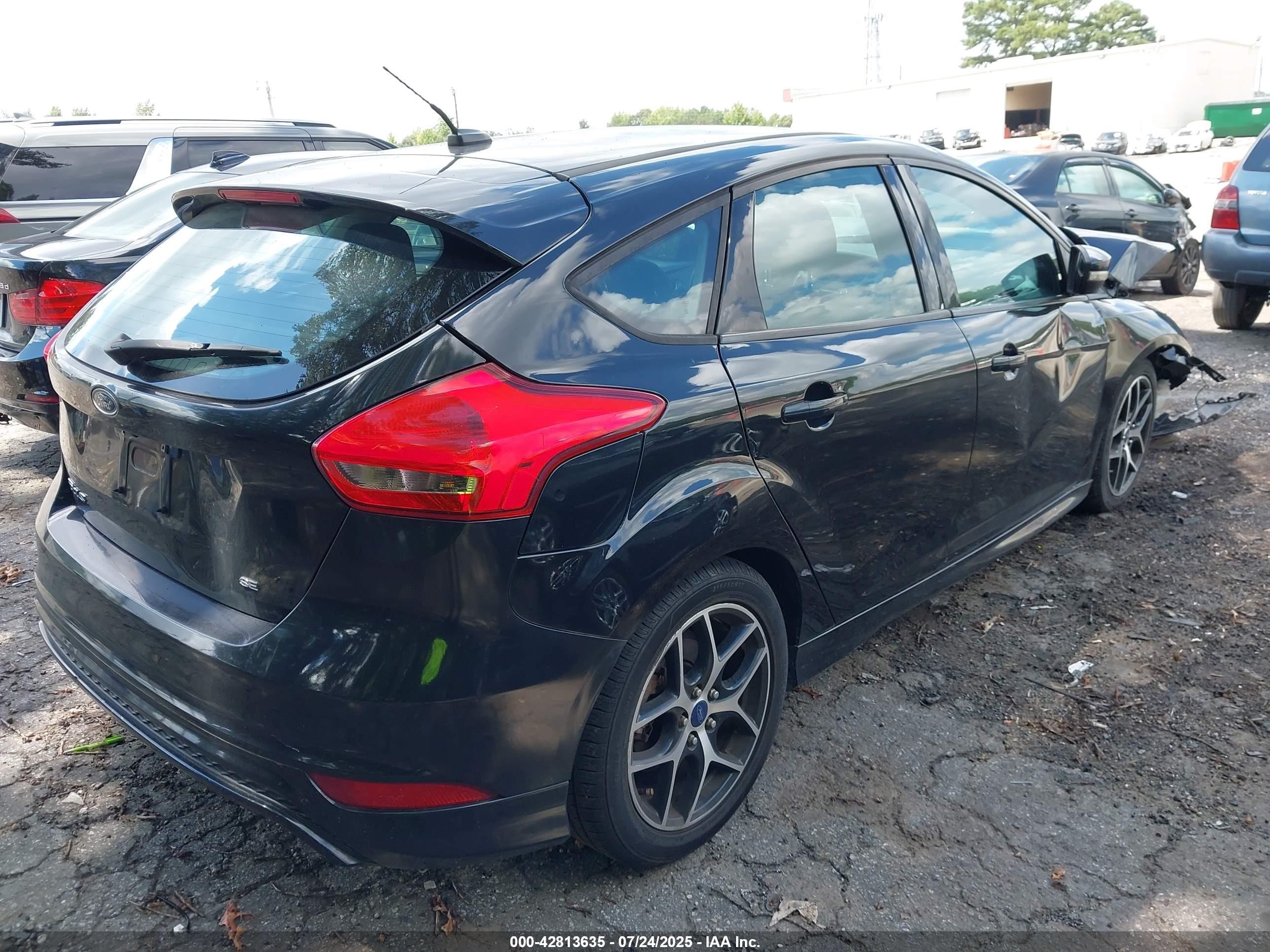 2015 Ford Focus Se Black vin: 1FADP3K2XFL379020