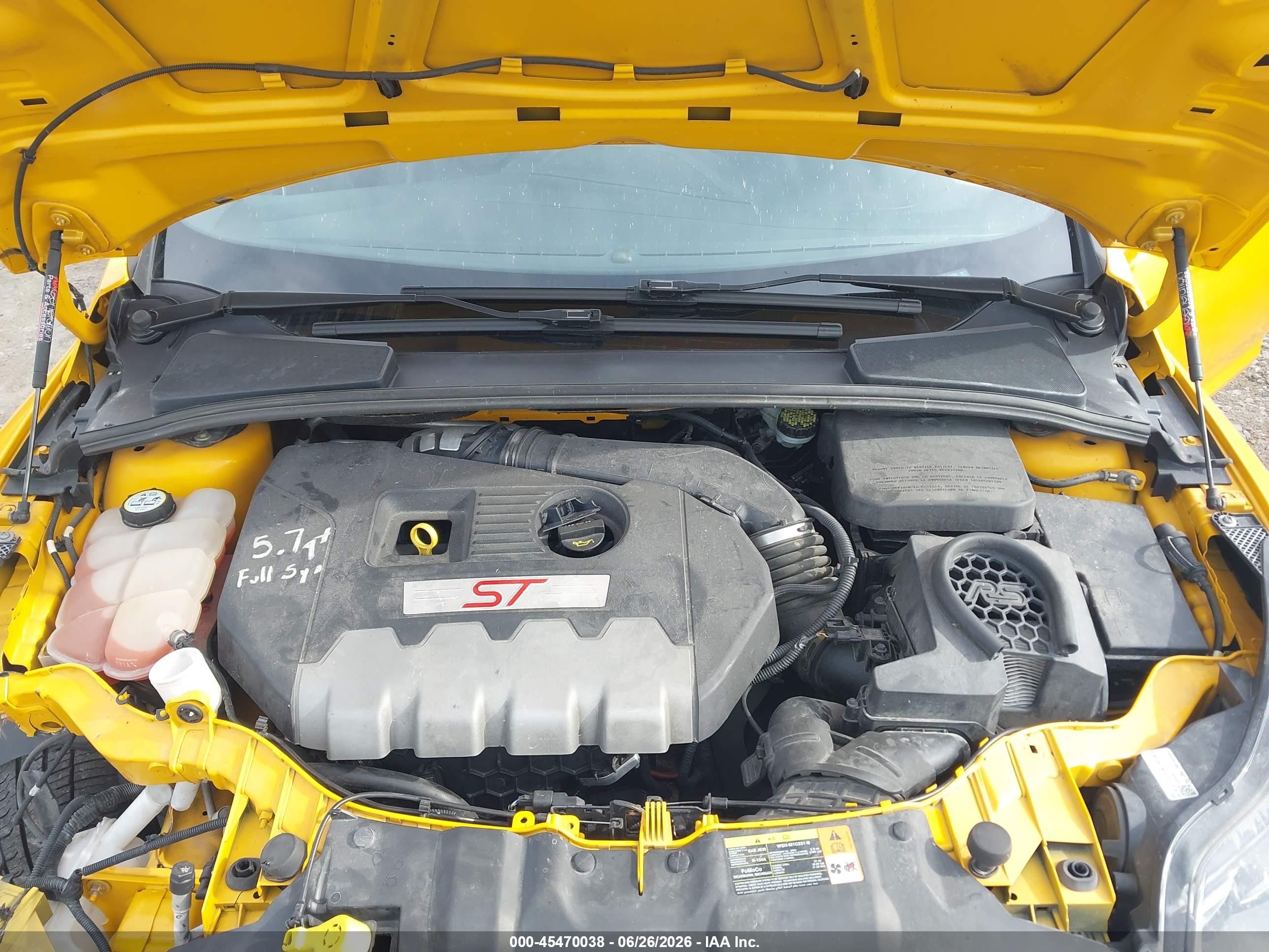 2013 Ford Focus St   Yellow vin: 1FADP3L91DL201893