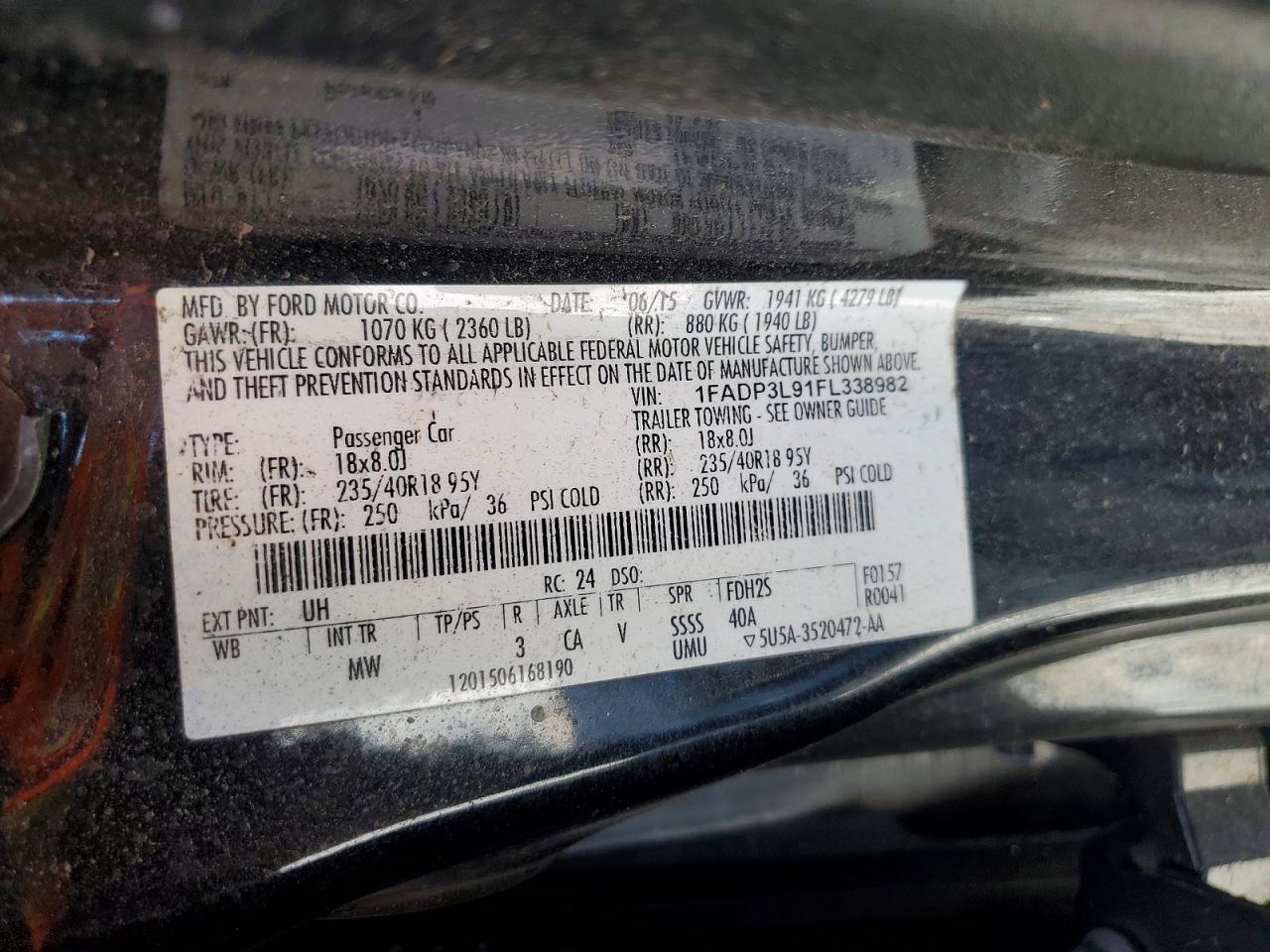 2015 Ford Focus St Black vin: 1FADP3L91FL338982