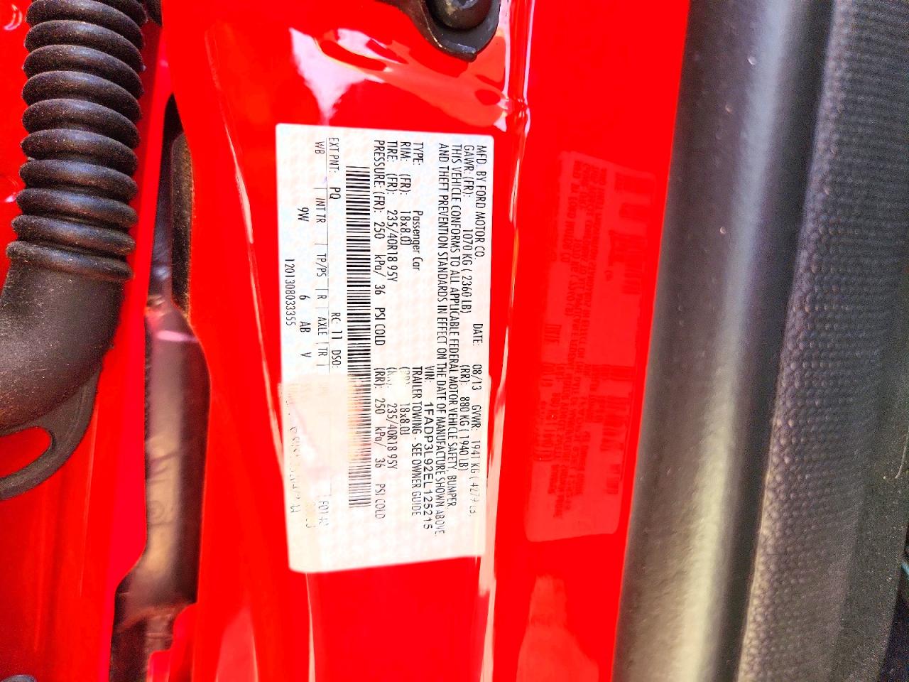 2014 Ford Focus St Red vin: 1FADP3L92EL125215