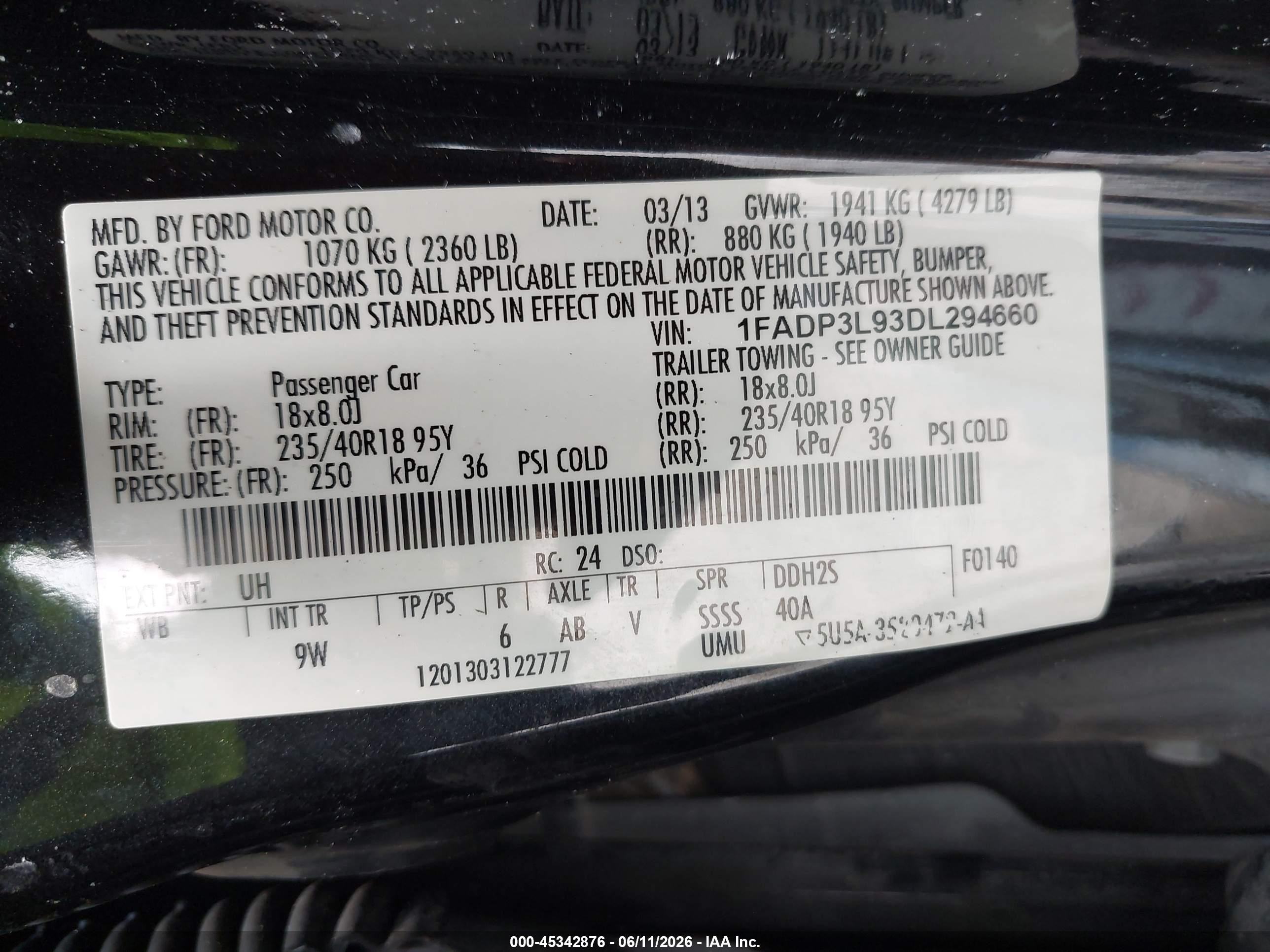 2013 Ford Focus St   Черный vin: 1FADP3L93DL294660