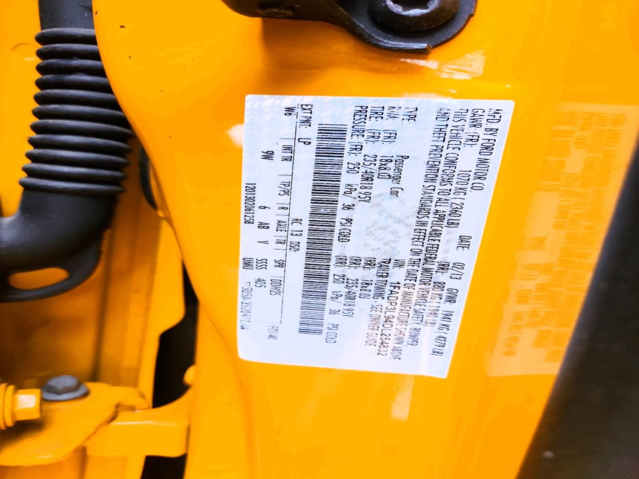 2013 Ford Focus St Yellow vin: 1FADP3L94DL254832