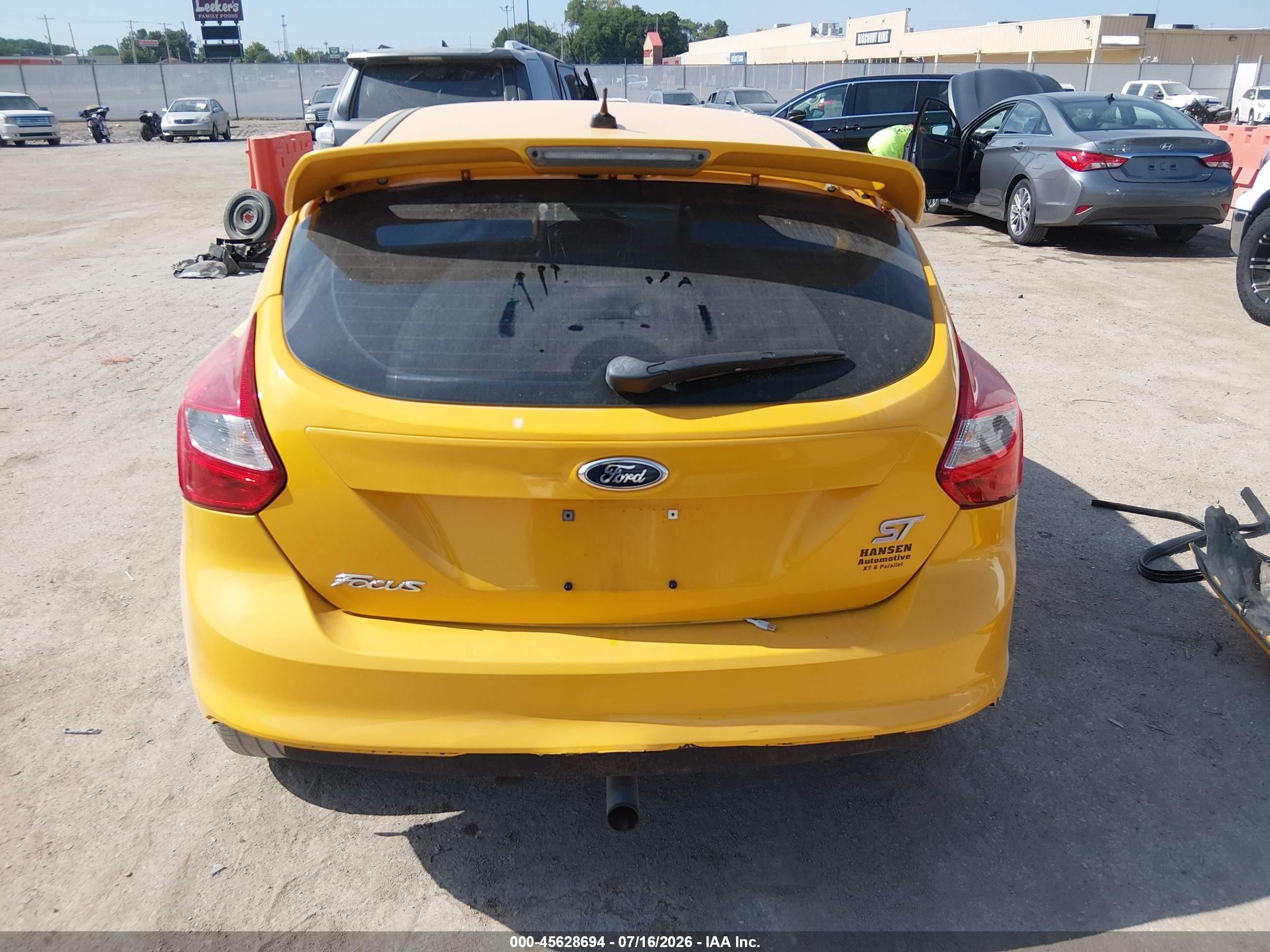2013 Ford Focus St Желтый vin: 1FADP3L95DL234573