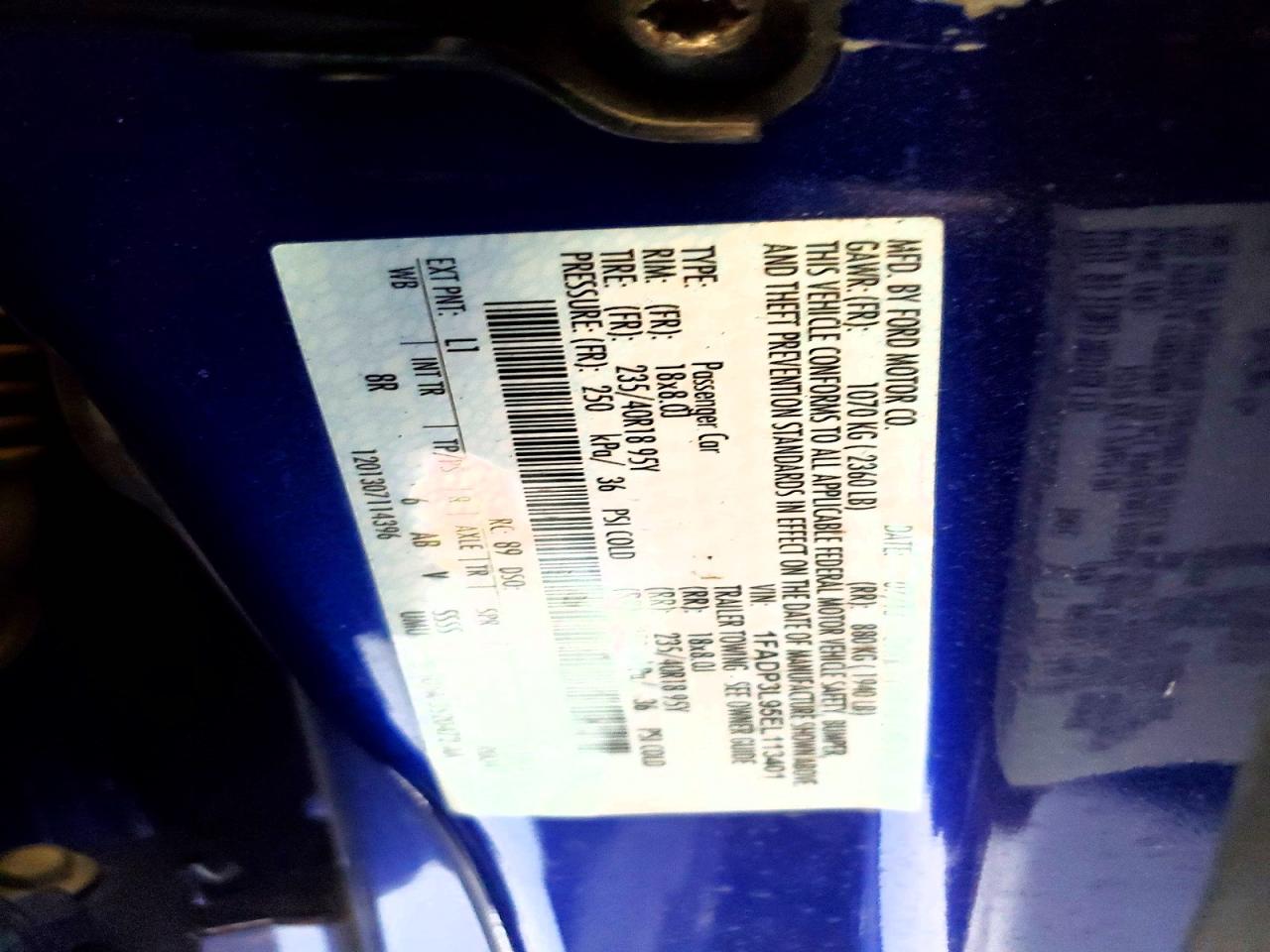 2014 Ford Focus St Blue vin: 1FADP3L95EL113401